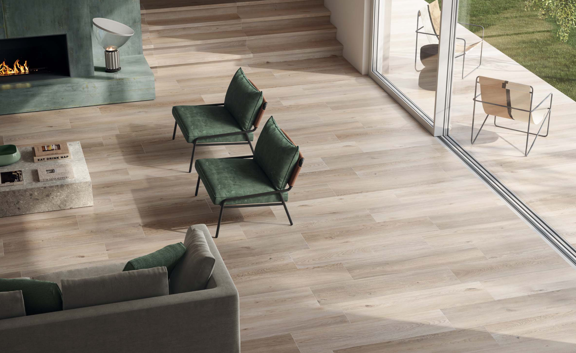 Flaviker Four Seasons Bodenfliese Indoor Holzoptik Hellbraun Matt 20x120 rektifiziert R10C