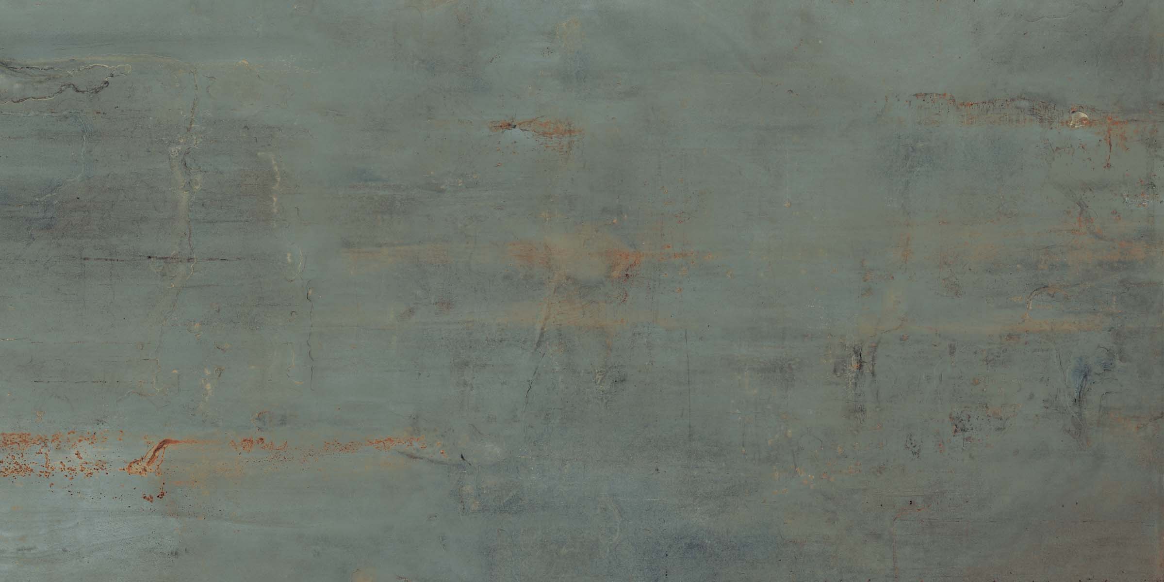 Flaviker Rebel Bodenfliese Metalloptik Türkis Matt 120x278 cm rektifiziert