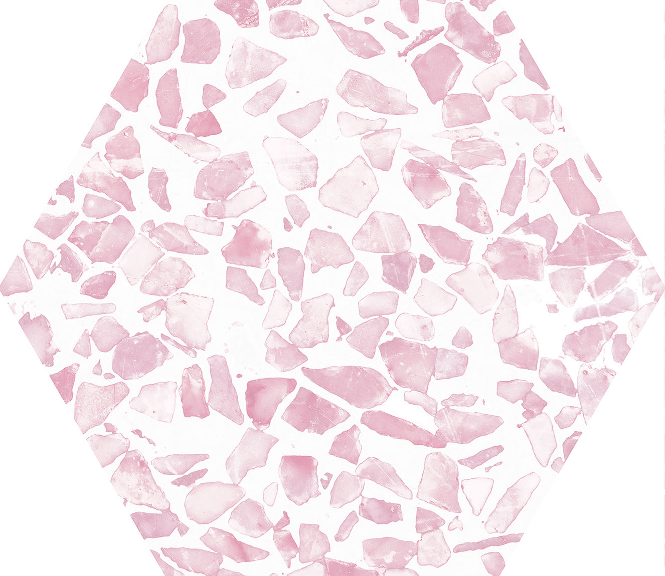 Urbanixx Gres Tarfala Bodenfliesen Terrazzooptik Hexagon Rosa Matt 23,2x26,7 cm rektifiziert