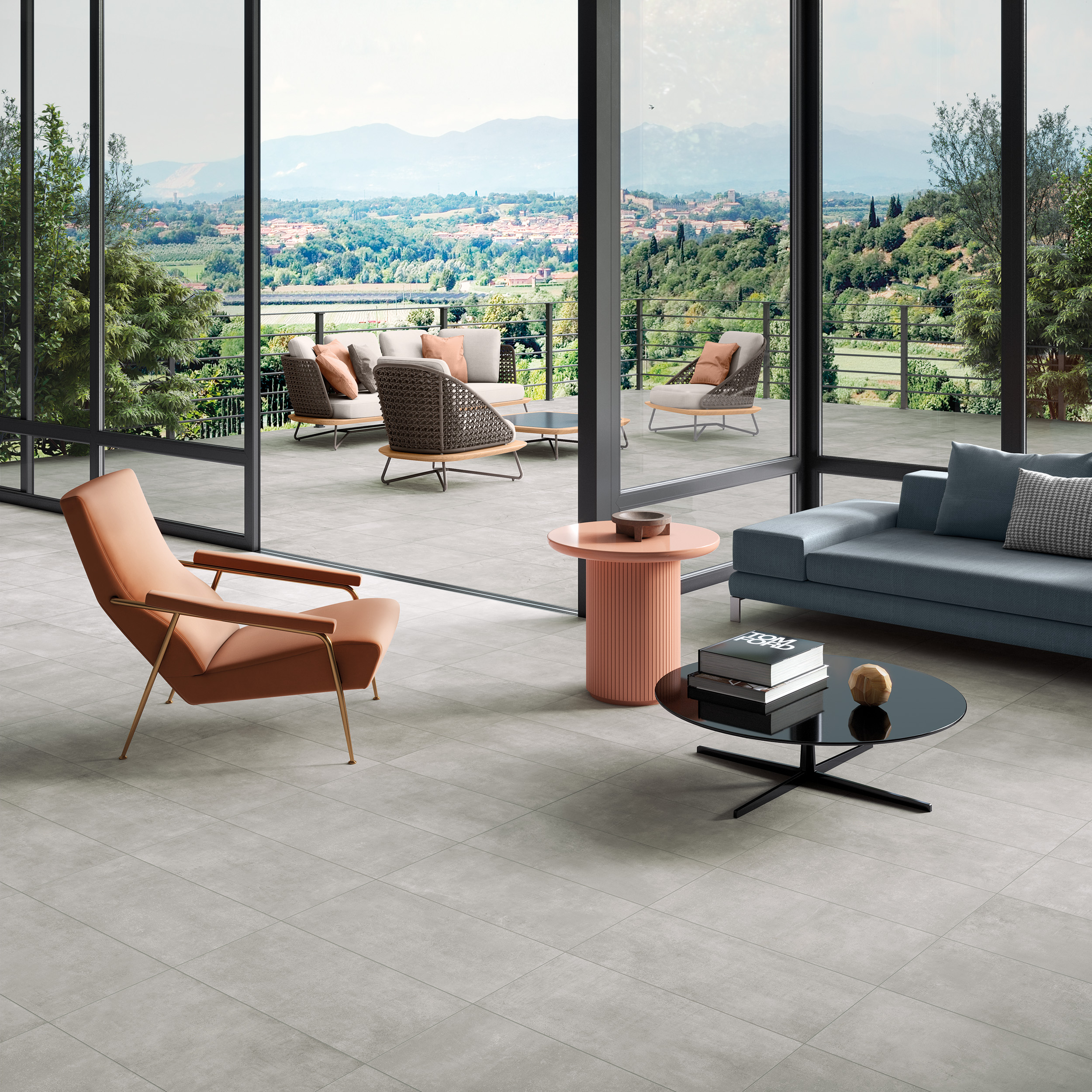 Urbanixx Gres Bari Bodenfliese Betonoptik Grau Matt 60x120 cm rektifiziert R9