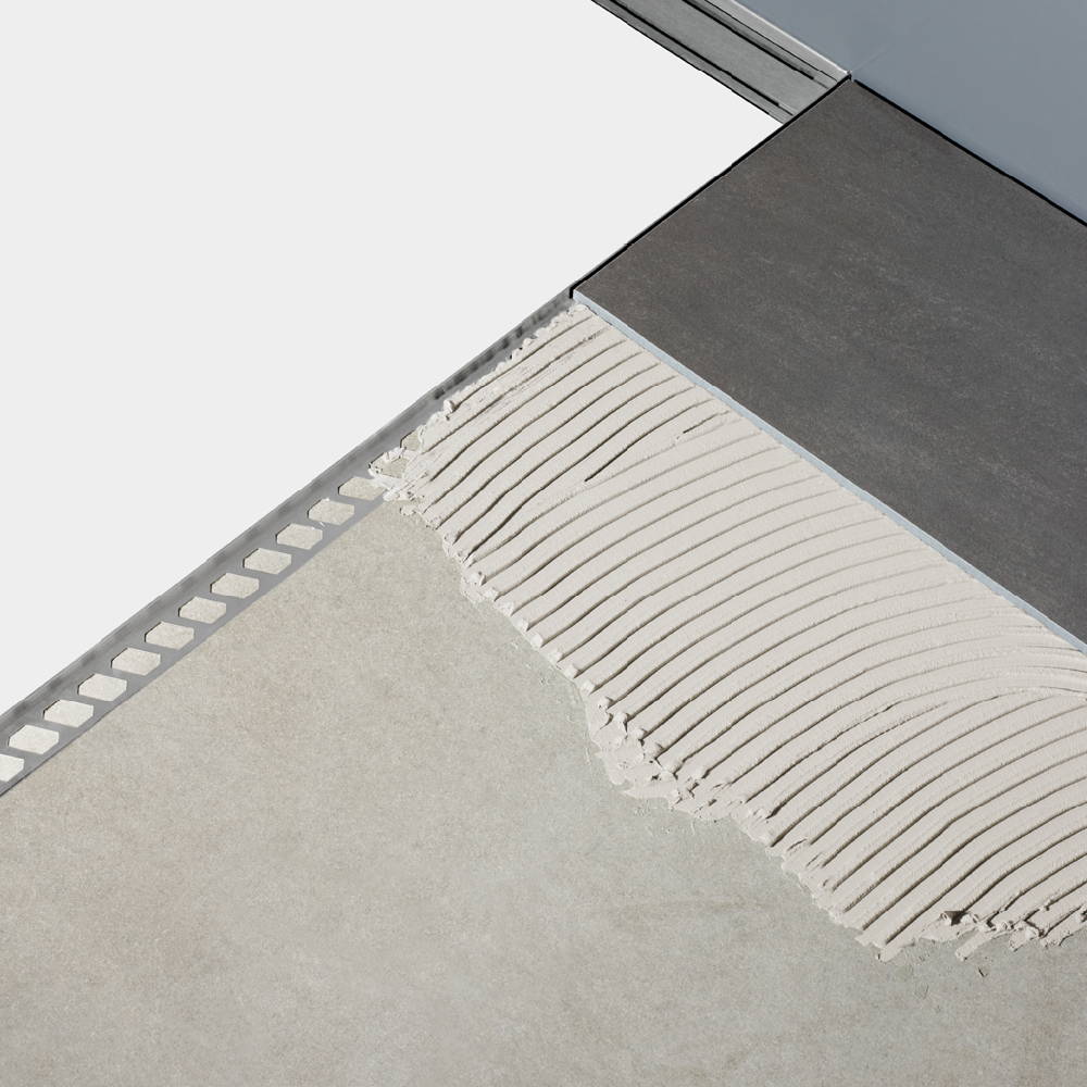 Blanke AQUA-KEIL Edelstahl gebürstet linker Anschlag 8 mm / 32 mm, 148 cm lang 