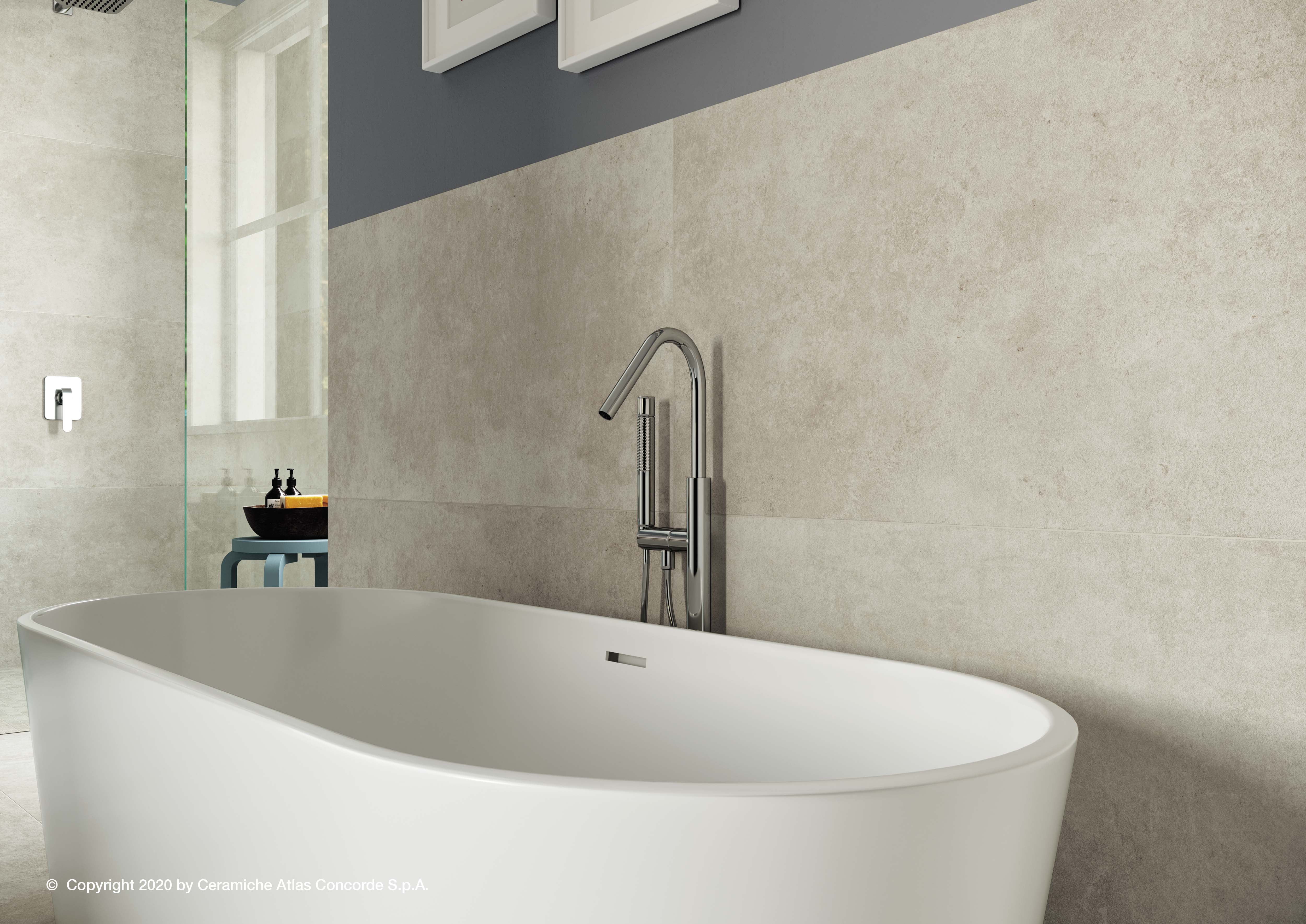 Urbanixx Gres Marbella Bodenfliese Betonoptik Weiß matt 60x60 cm rekt. R10B