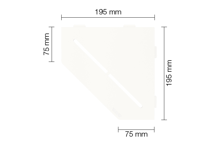 Schlüter SHELF E S2 195x195mm Pure MBW Brillantweiß matt Duschablage