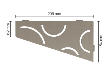 Schlüter SHELF E S3 154x295 mm Curve TSSG strukturbeschichtet Steingrau Duschablage