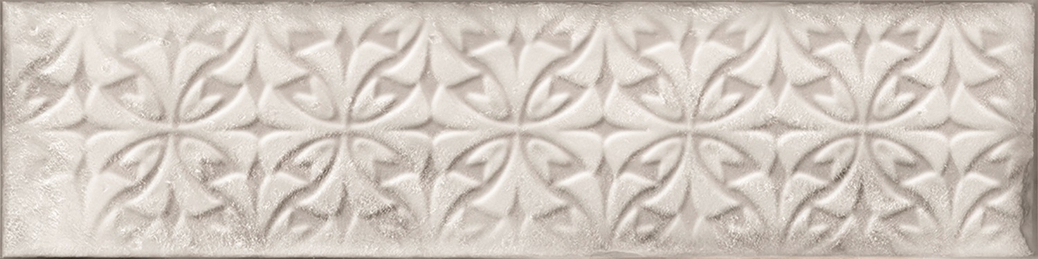 Catalea Gres Nellim Metrofliese Dekor Weiß Glänzend 7,5x30 cm  