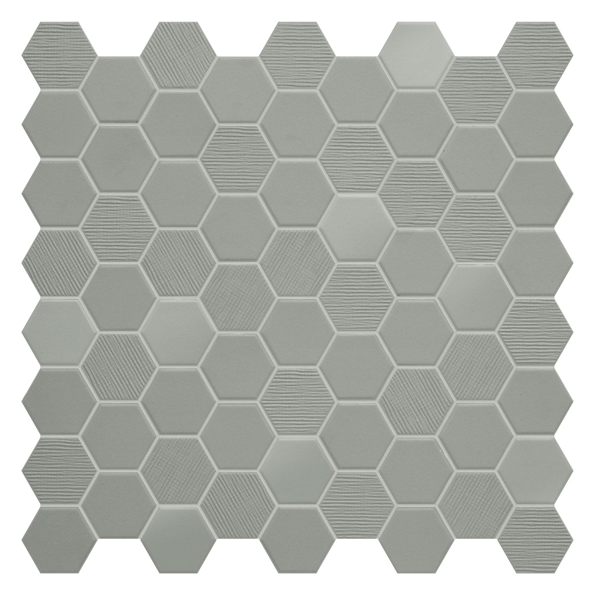 Catalea Gres Tokio Hexagonmosaik Grau Glänzend Matt 31,6x31,6 cm rektifiziert R10