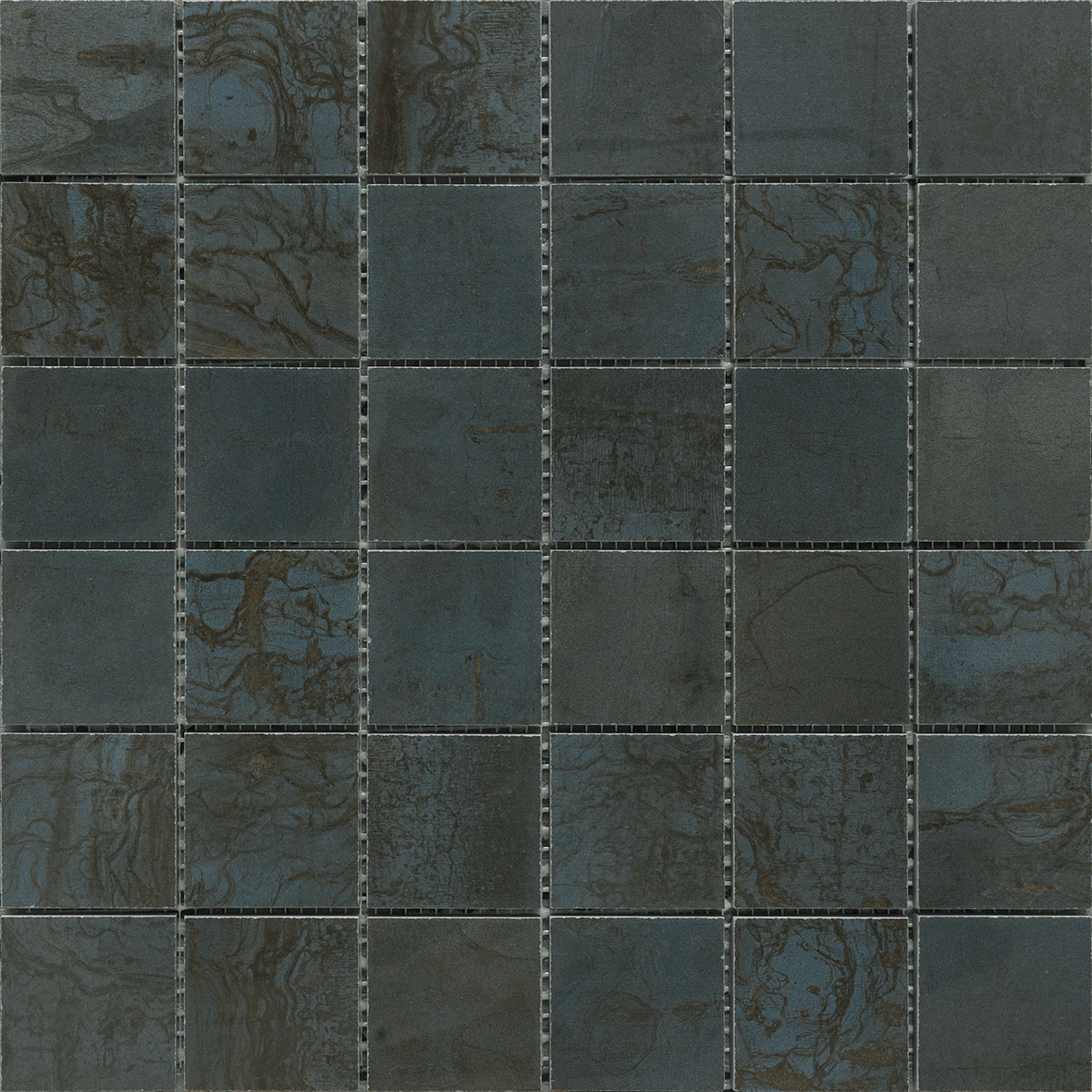 Urbanixx Gres Mailand Mosaik Metalloptik Blau Matt 30x30 cm rektifiziert 
