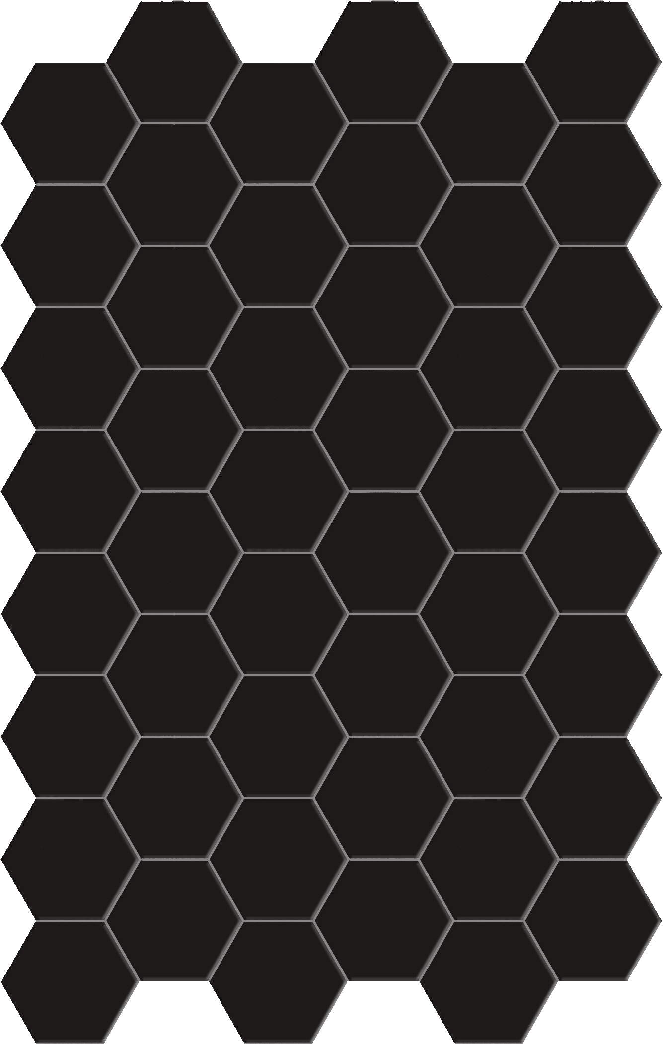 Catalea Gres Akita Bodenfliese Hexagon Schwarz Matt 14x16 cm rektifiziert R10