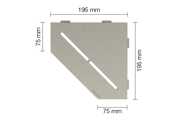 Schlüter SHELF E S2 195x195 mm Pure TSSG strukturbeschichtet Steingrau Duschablage