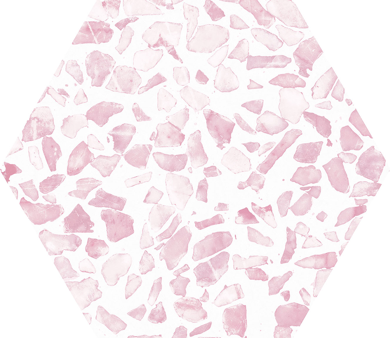 Urbanixx Gres Tarfala Bodenfliesen Terrazzooptik Hexagon Rosa Matt 23,2x26,7 cm rektifiziert