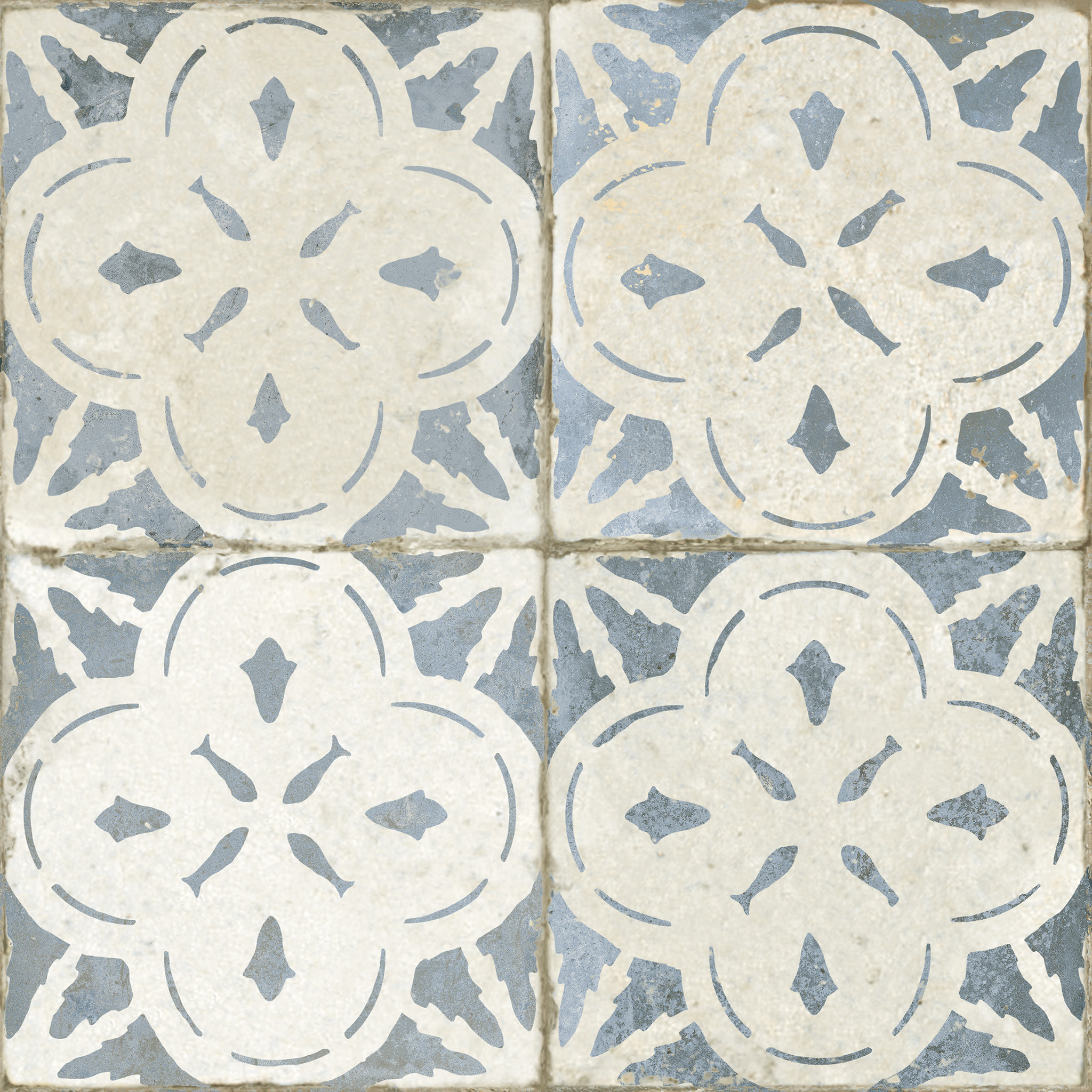 Peronda Aurora Mosaik Retrofliese Vintageoptik Blau Matt 45x45 cm R9