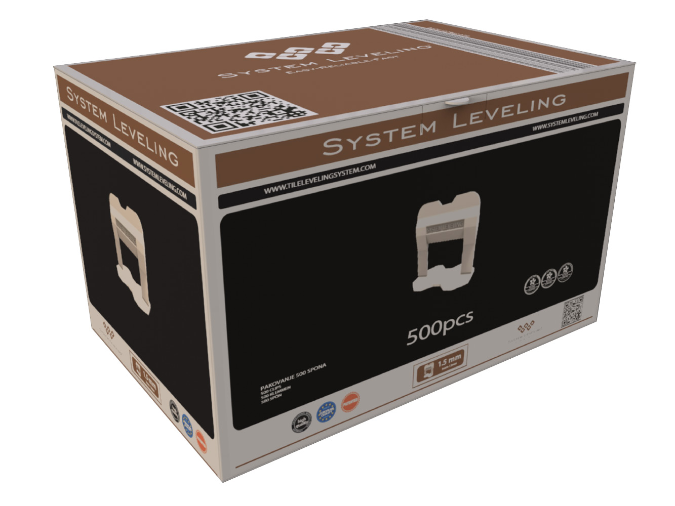 System Leveling Nivelliersystem Klemme 1,5 mm - 500 Stück 