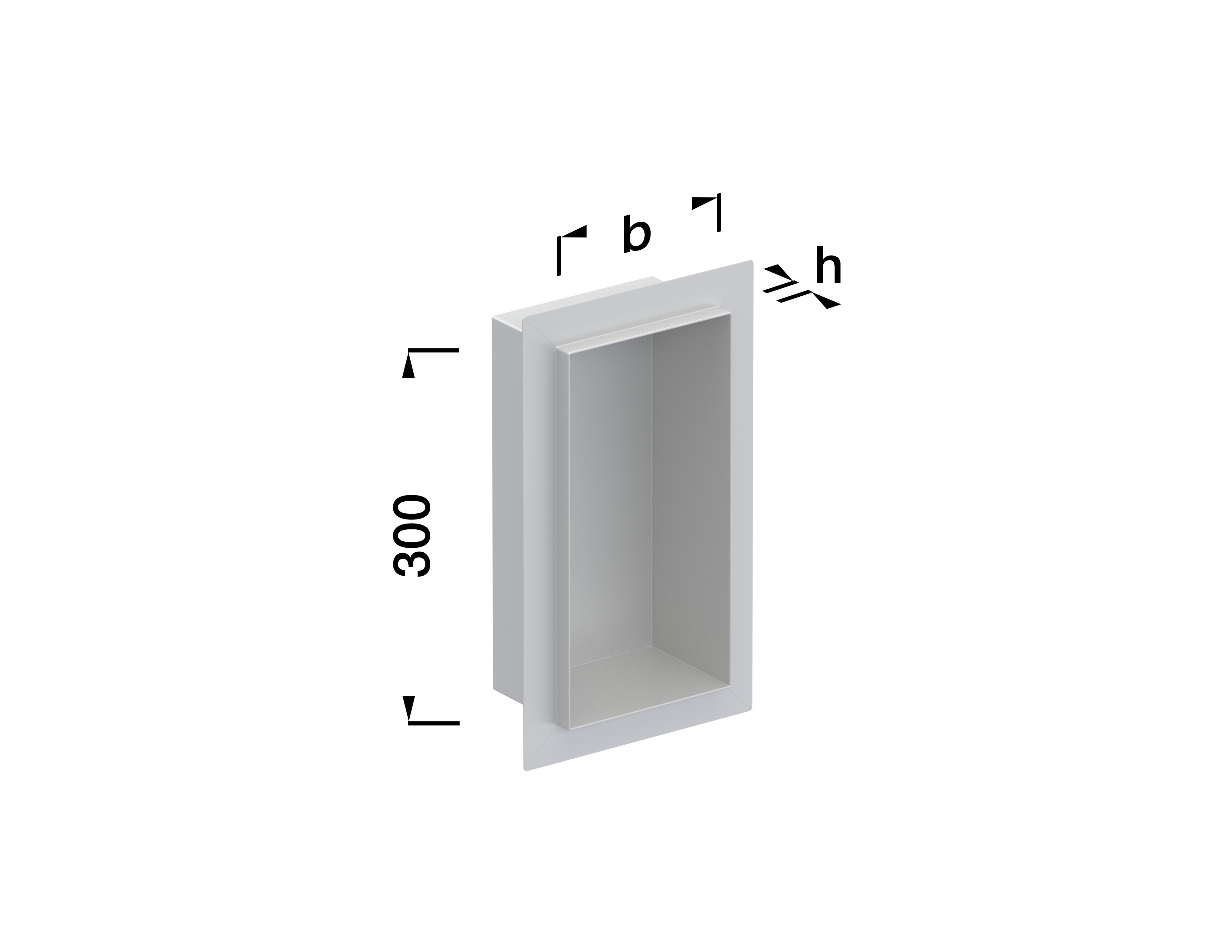 Alferpro Duschnische Alferbox 30x15x1,5 cm Tiefe: 10 cm Edelstahl V2A Seidenmatt 