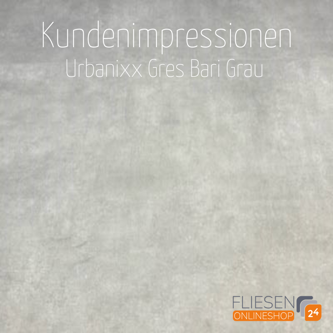 Urbanixx Gres Bari Bodenfliese Betonoptik Grau matt 80x80 cm rekt. R9