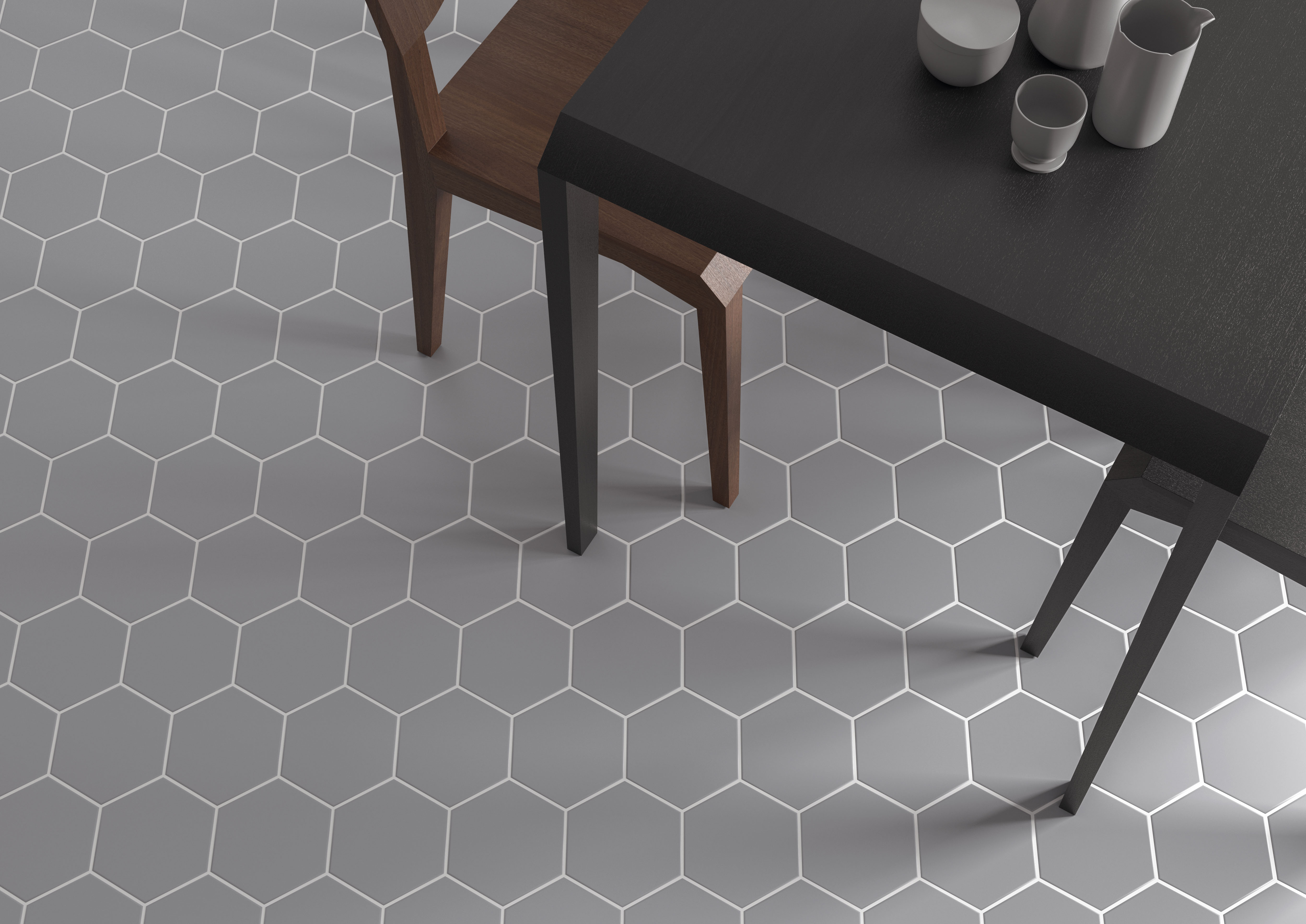 Catalea Gres Salmi Bodenfliesen Hexagon Grau Matt 15x17 cm  