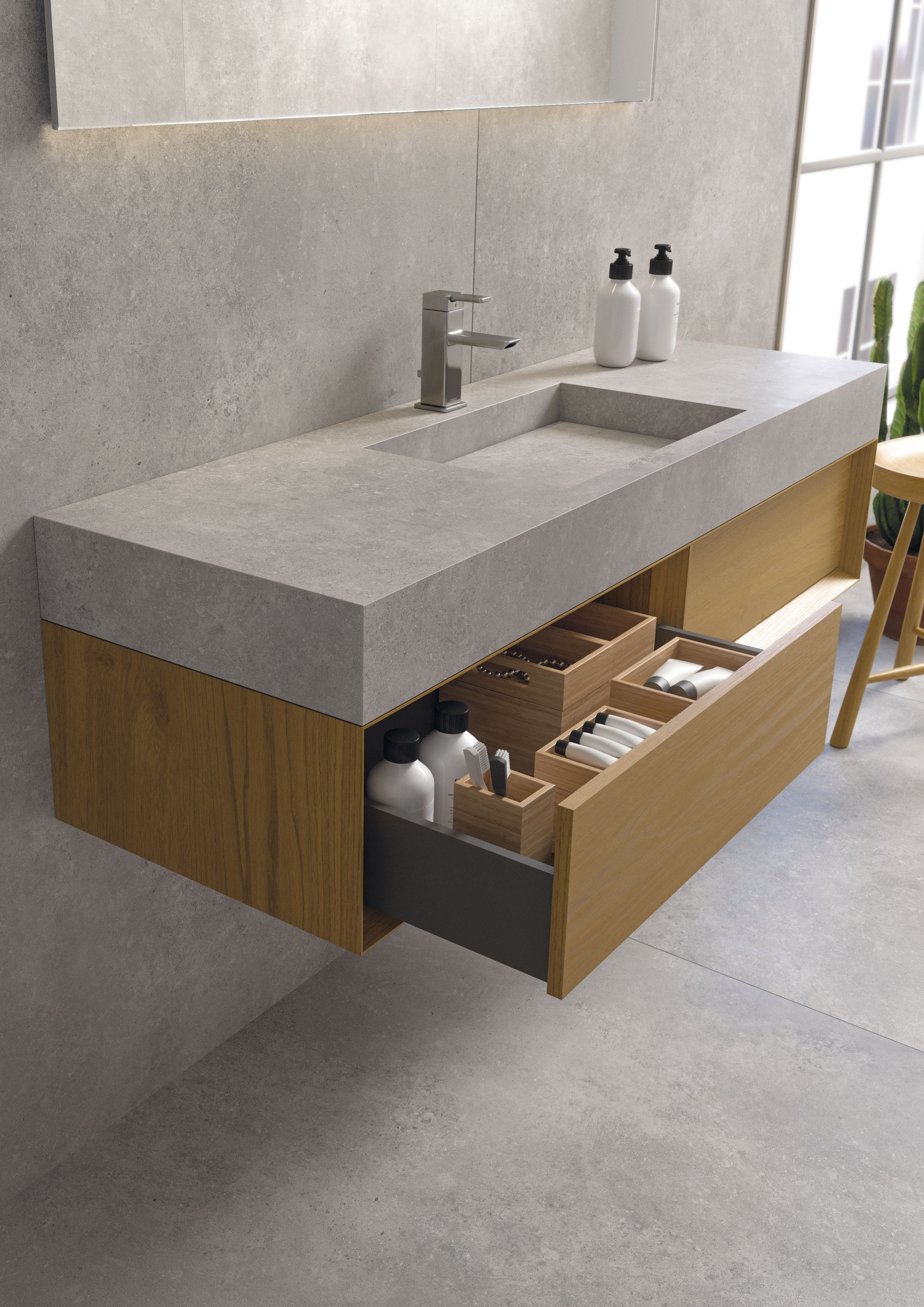 Urbanixx Gres Flata Bodenfliesen Betonoptik Grau Matt 60x60 cm rektifiziert 