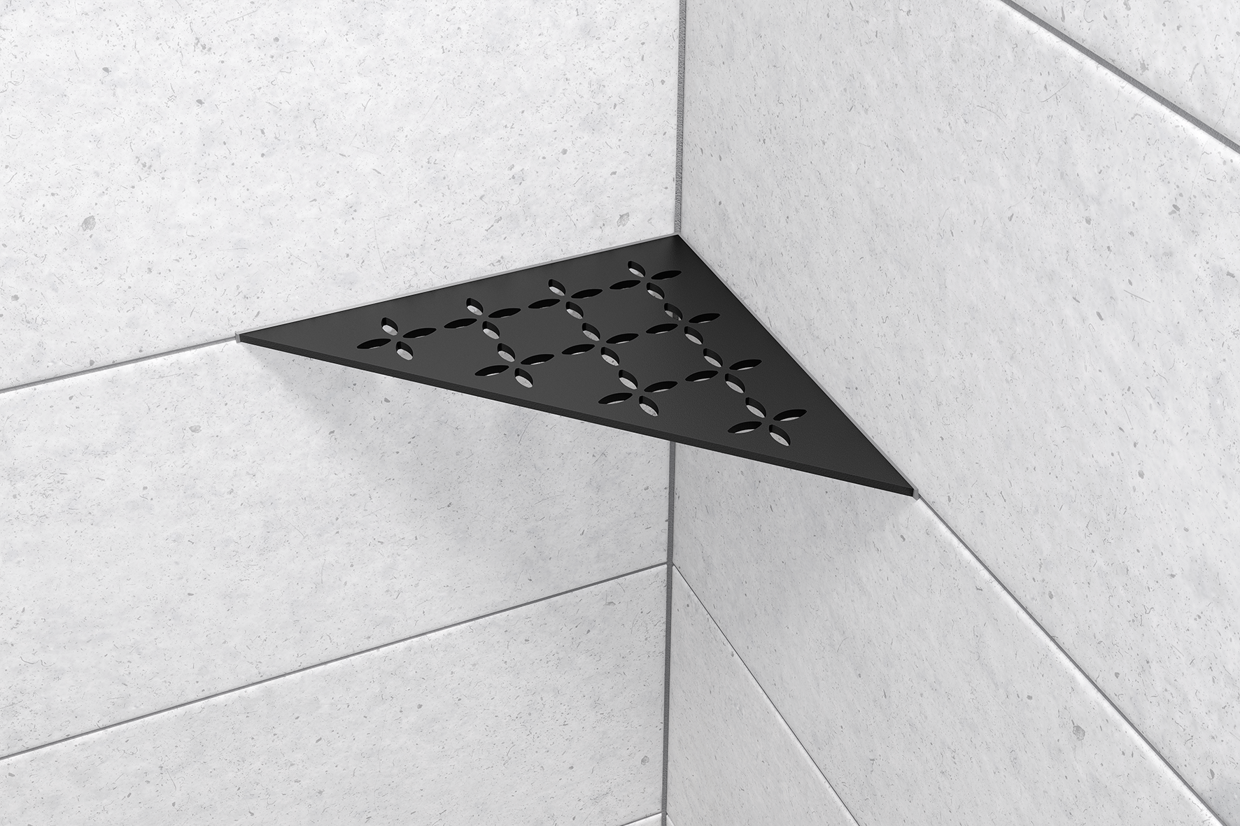 Schlüter SHELF E S1 210x210 mm Floral MGS Graphitschwarz matt
