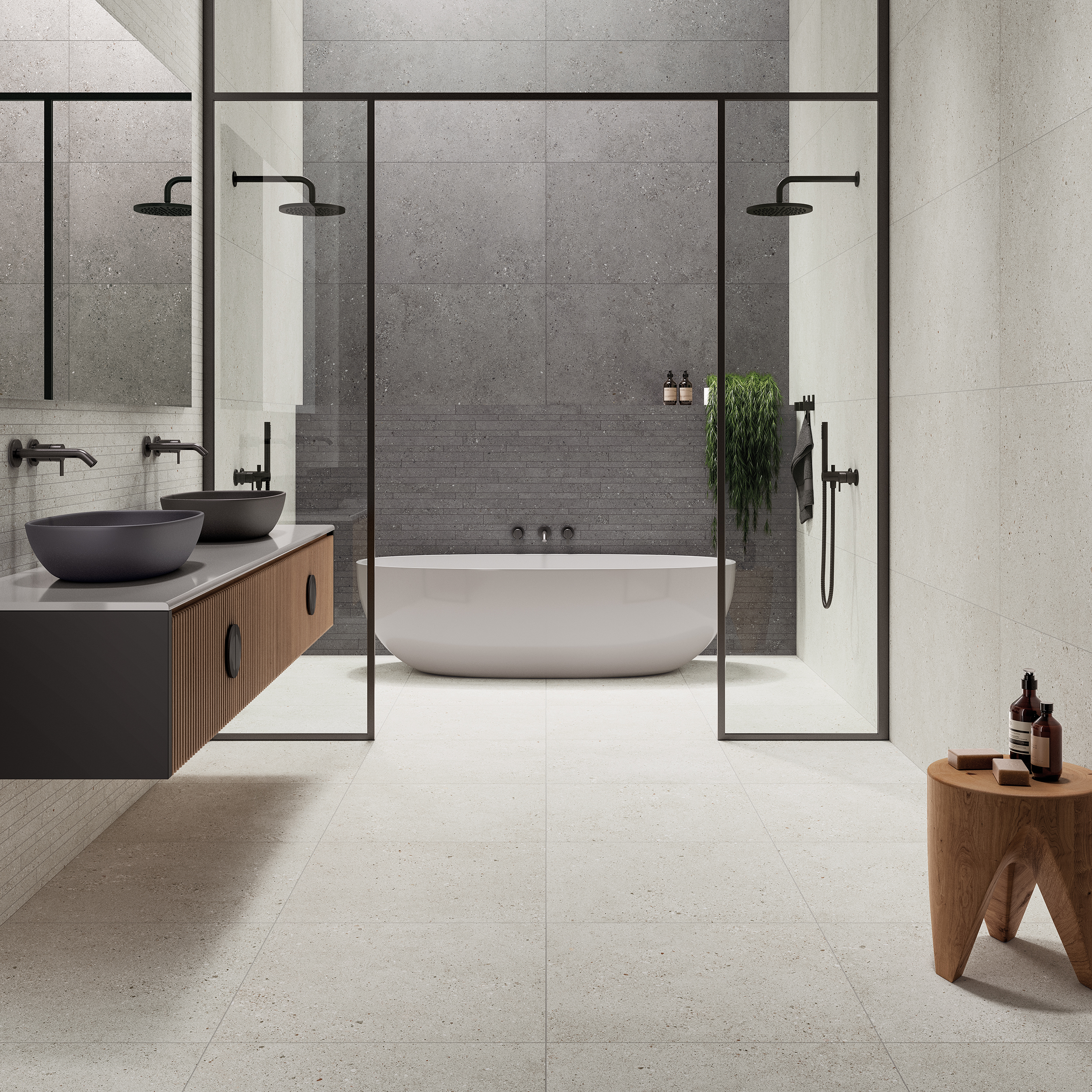 Urbanixx Gres Florenz Bodenfliese Natursteinoptik Weiß Matt 60x60 cm rektifiziert