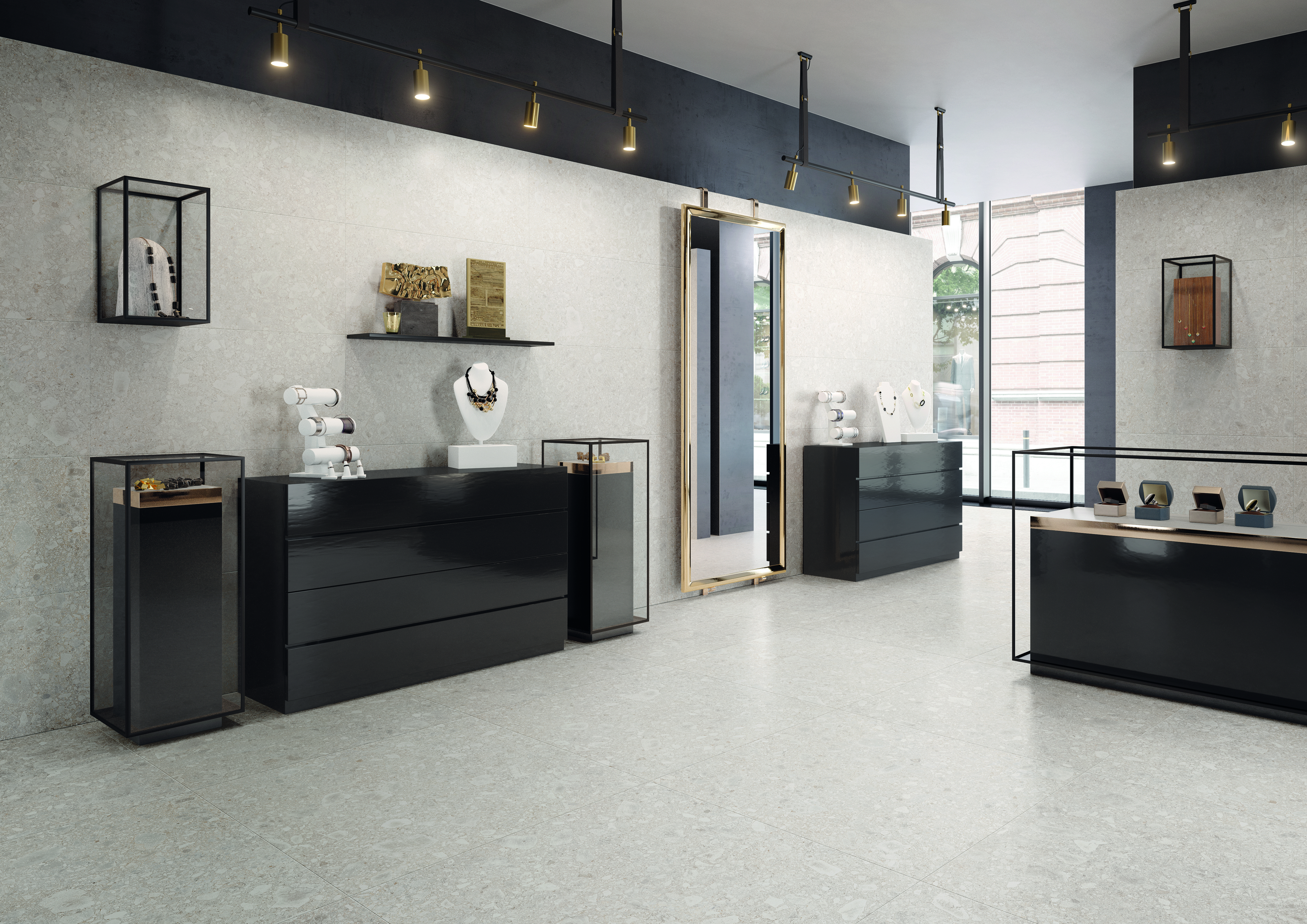 Ergon Lombarda Bodenfliese Terrazzooptik Weiß Matt 60x60 cm rektifiziert R10B