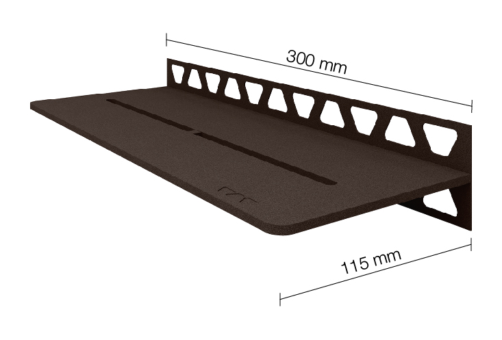 Schlüter SHELF W S1 300x115 mm Pure TSOB strukturbeschichtet Bronze Duschablagen