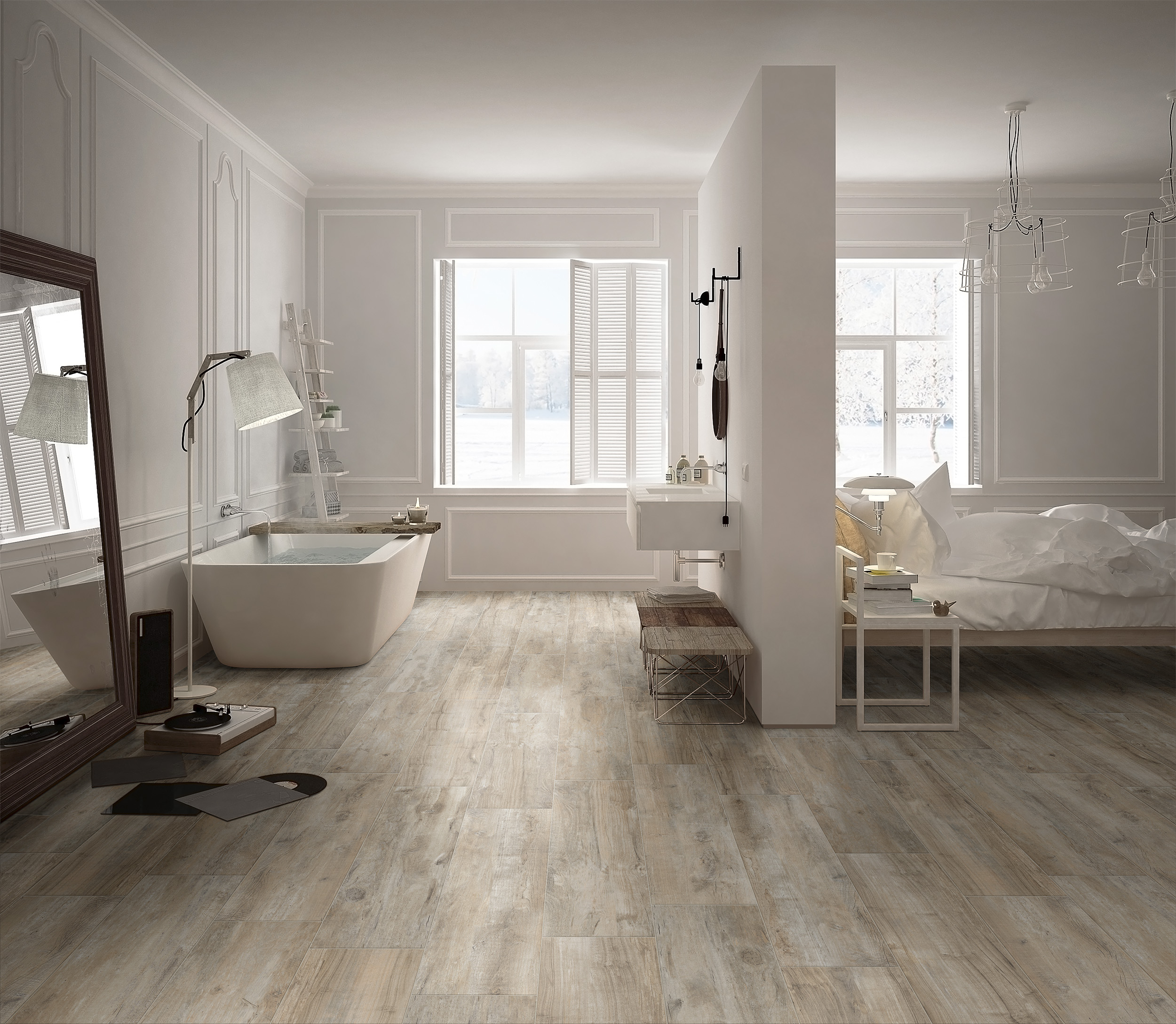 Noem Gres Bergamo Bodenfliese Holzoptik Rost Matt 30x120 cm rektifiziert R9