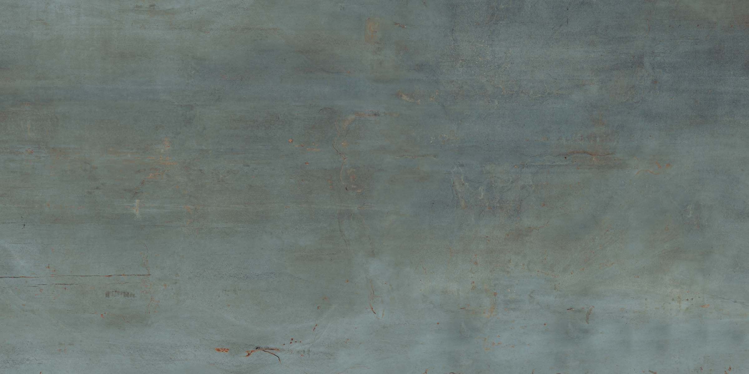 Flaviker Rebel Bodenfliese Metalloptik Türkis Matt 120x278 cm rektifiziert
