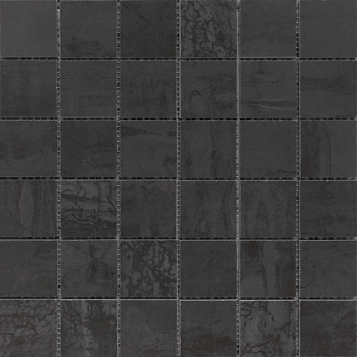 Urbanixx Gres Mailand Mosaik Metalloptik Schwarz matt 30x30 cm rekt. 