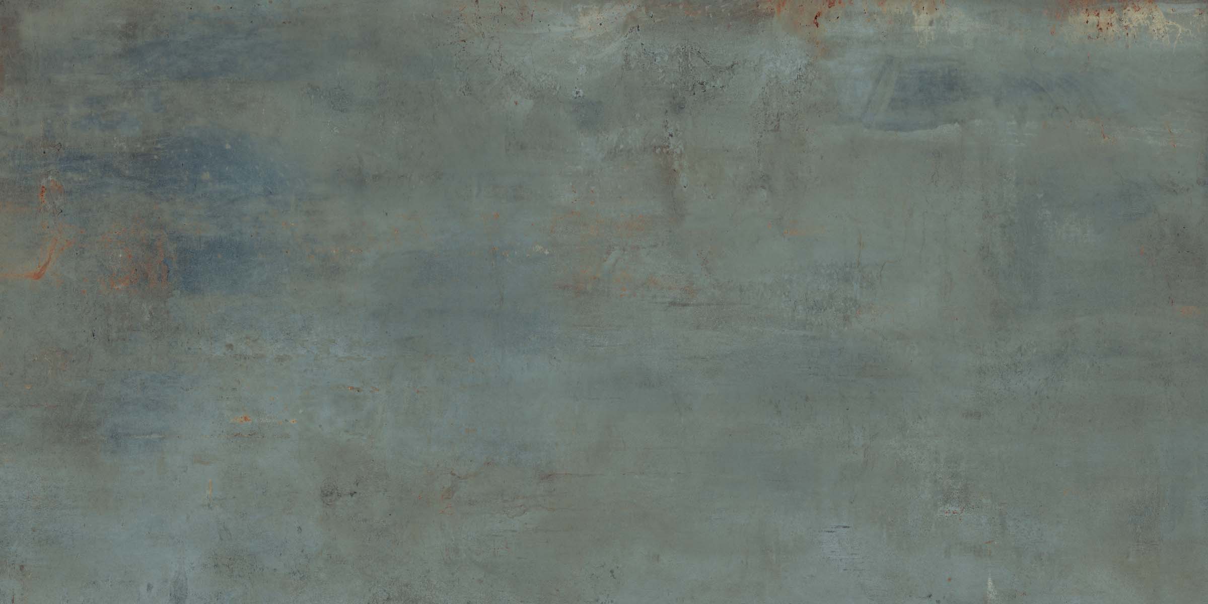 Flaviker Rebel Bodenfliese Metalloptik Türkis Matt 120x278 cm rektifiziert