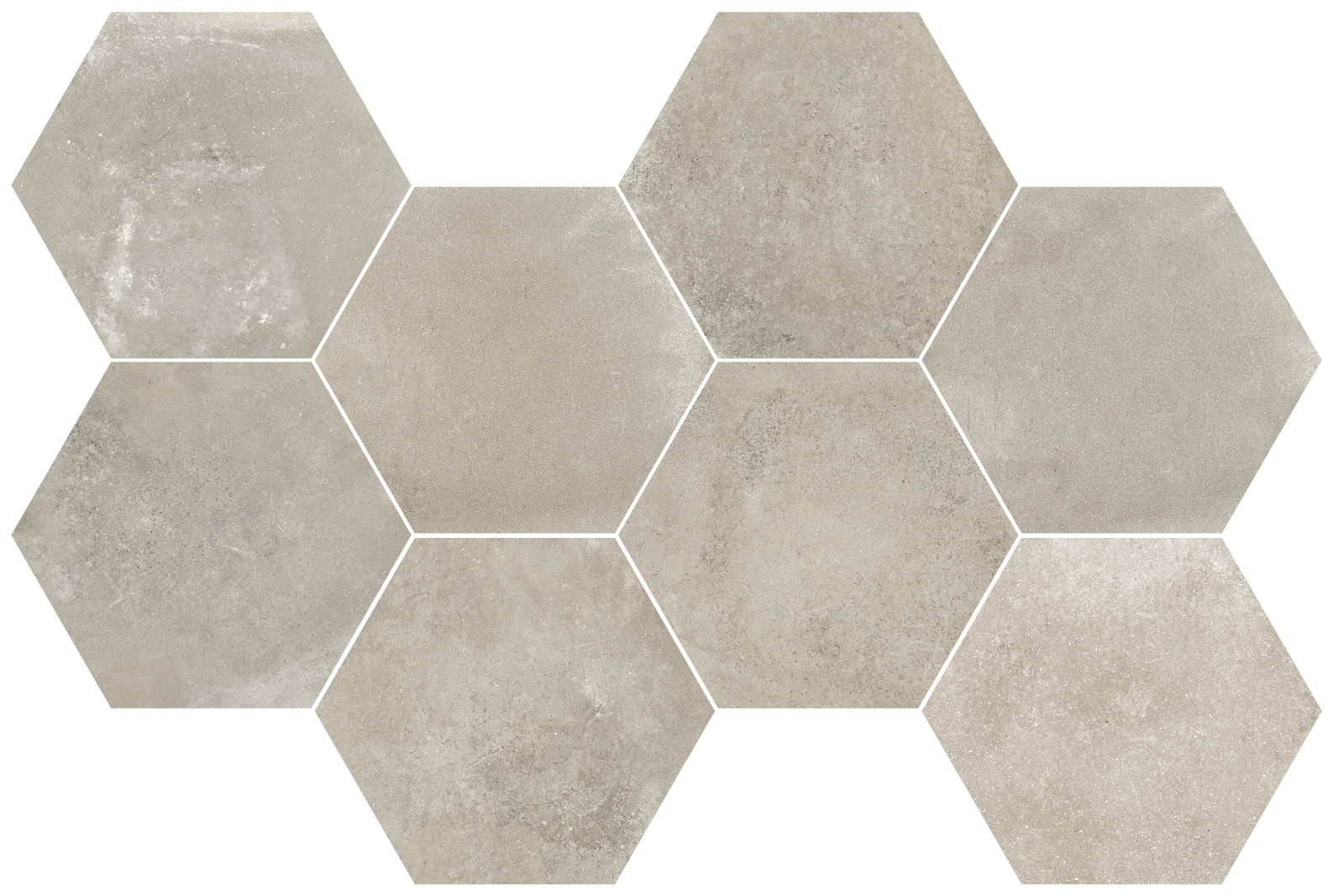 Flaviker Backstage Mosaik Hexagon Betonoptik Tan matt 30x50 cm R10B