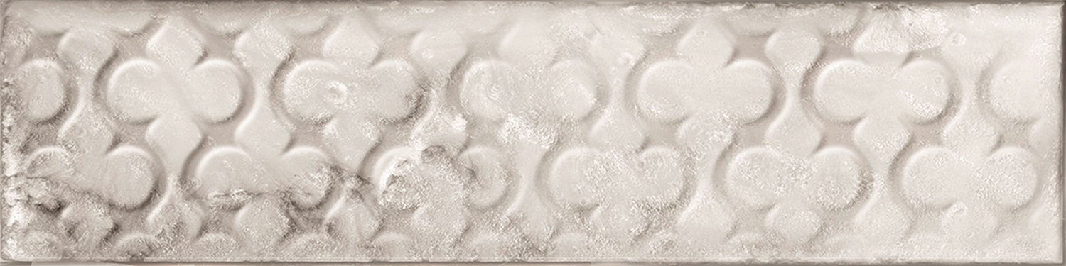 Catalea Gres Nellim Metrofliese Dekor Weiß Glänzend 7,5x30 cm  