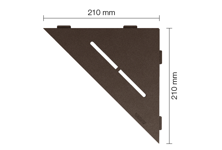 Schlüter SHELF E S1 210x210 mm Pure TSOB strukturbeschichtet Bronze Duschablage