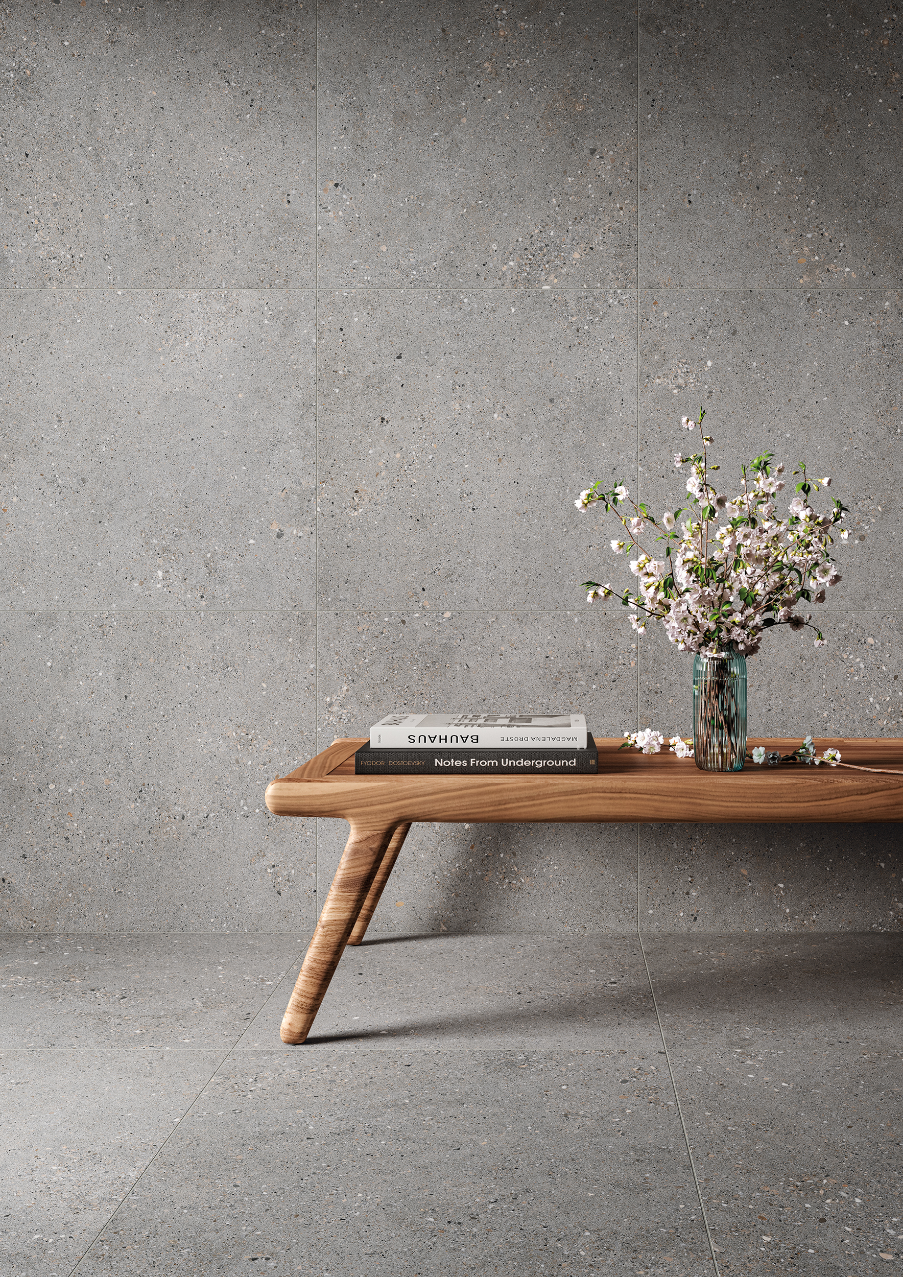 Urbanixx Gres Florenz Bodenfliese Natursteinoptik Grau Matt 60x120 cm rektifiziert