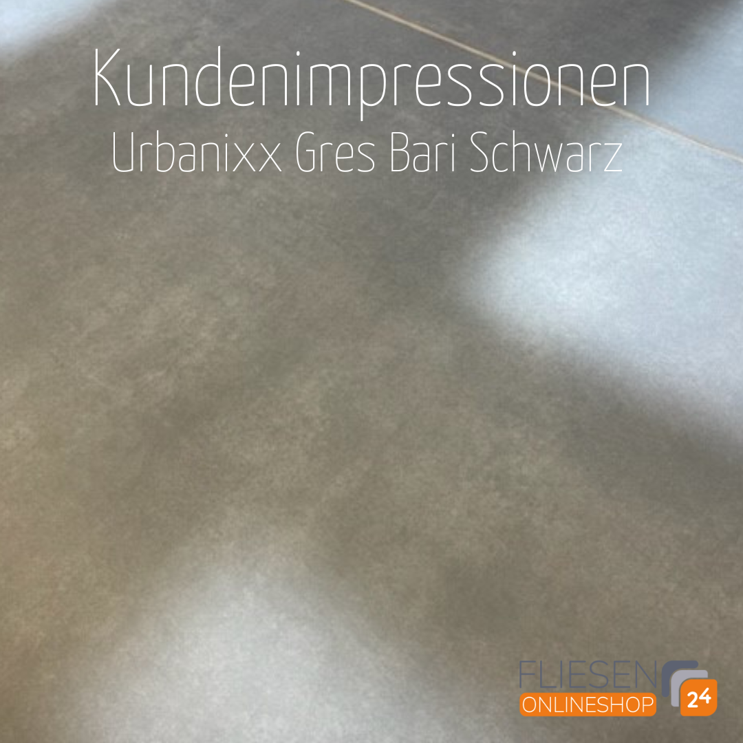 Urbanixx Gres Bari Bodenfliese Betonoptik Schwarz anpoliert 60x60 cm rekt.