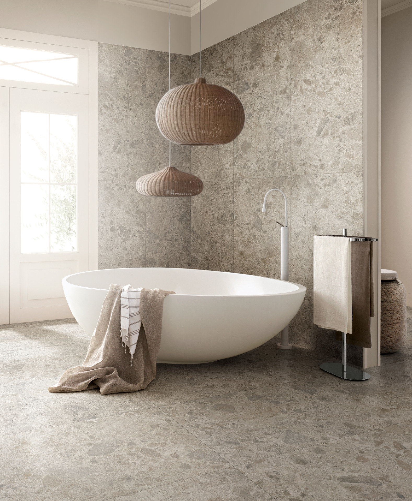 Ragno Eterna Bodenfliese Natursteinoptik Hellbeige Matt 30x60 cm rektifiziert R10B 