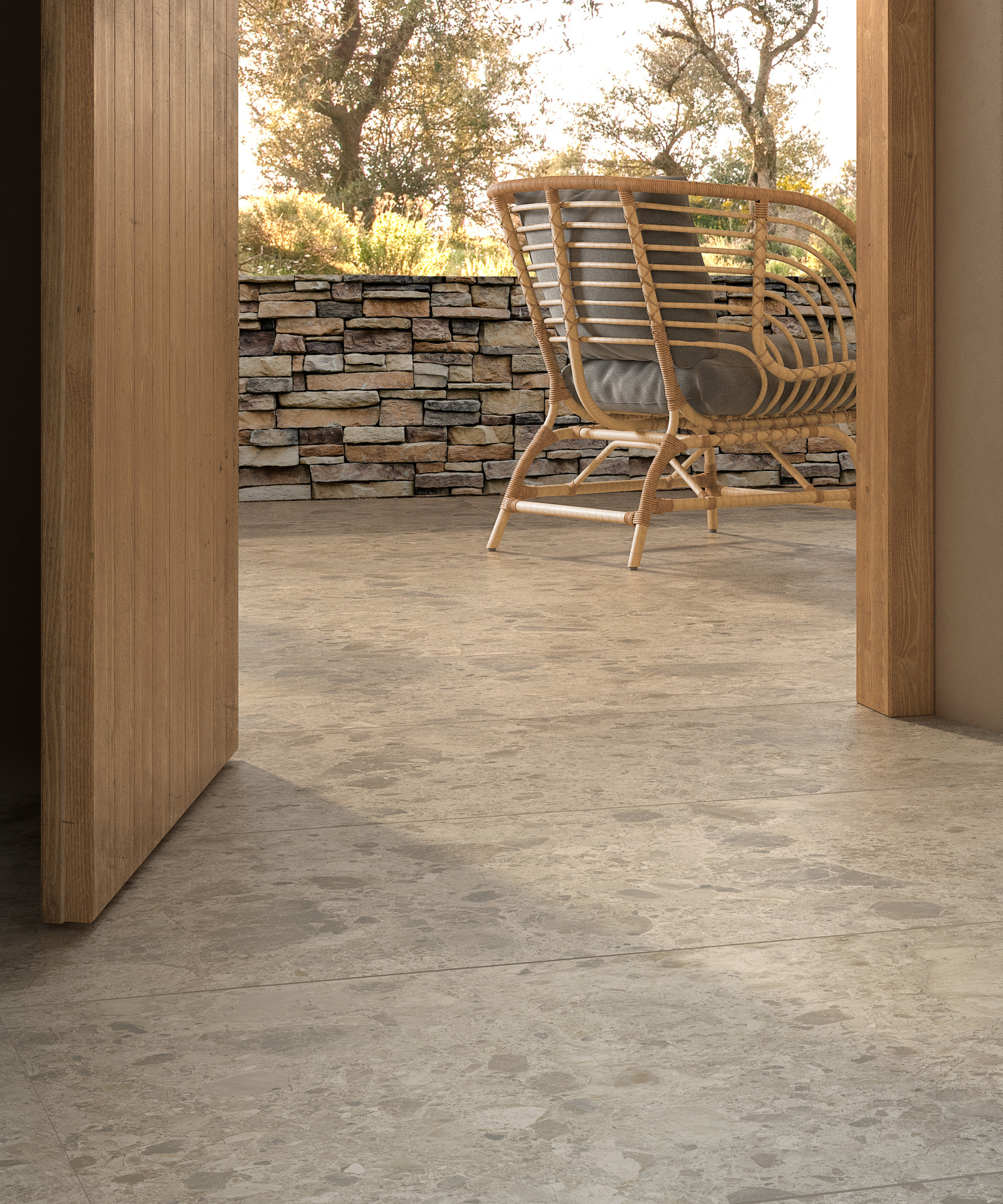 Ragno Eterna Bodenfliese Natursteinoptik Hellbeige Matt 30x60 cm rektifiziert R10B 
