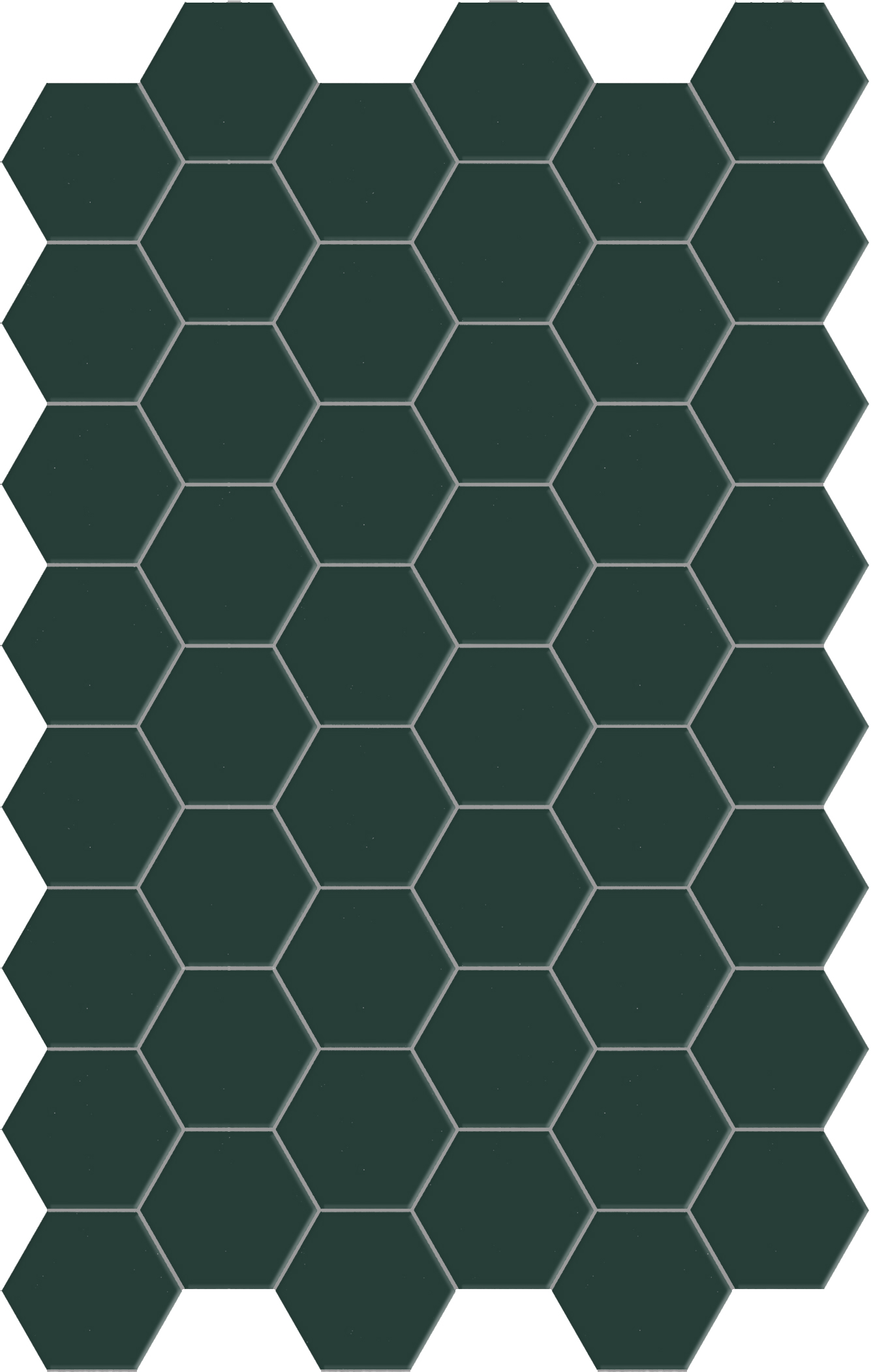 Catalea Gres Akita Bodenfliese Hexagon Dunkelgrün matt 14x16 cm rekt. R10