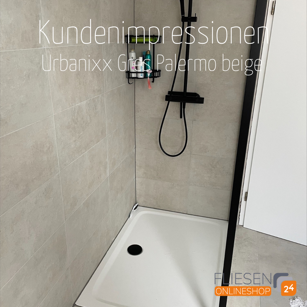 Urbanixx Gres Palermo Bodenfliese Betonoptik Beige matt 80x80 cm rekt. R10B