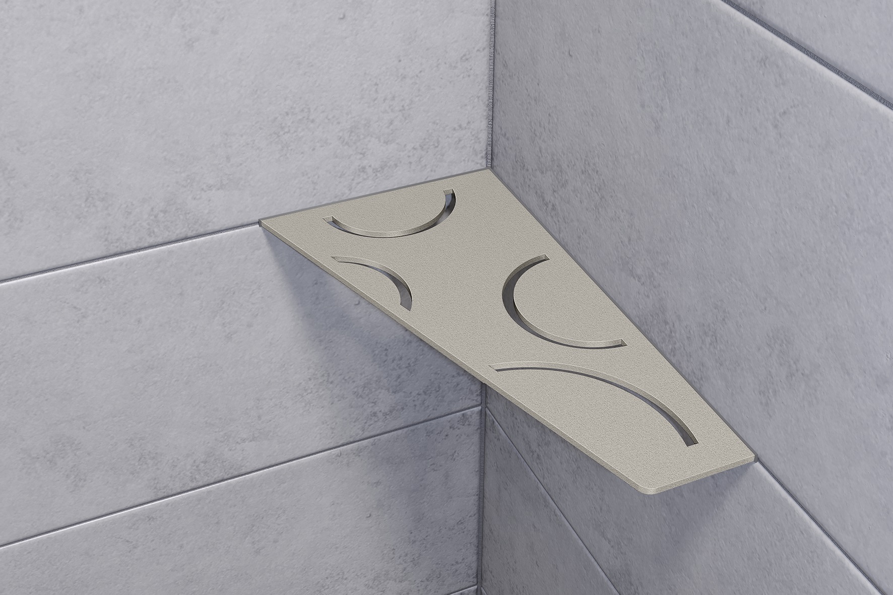 Schlüter SHELF E S3 154x295 mm Curve TSSG strukturbeschichtet Steingrau 