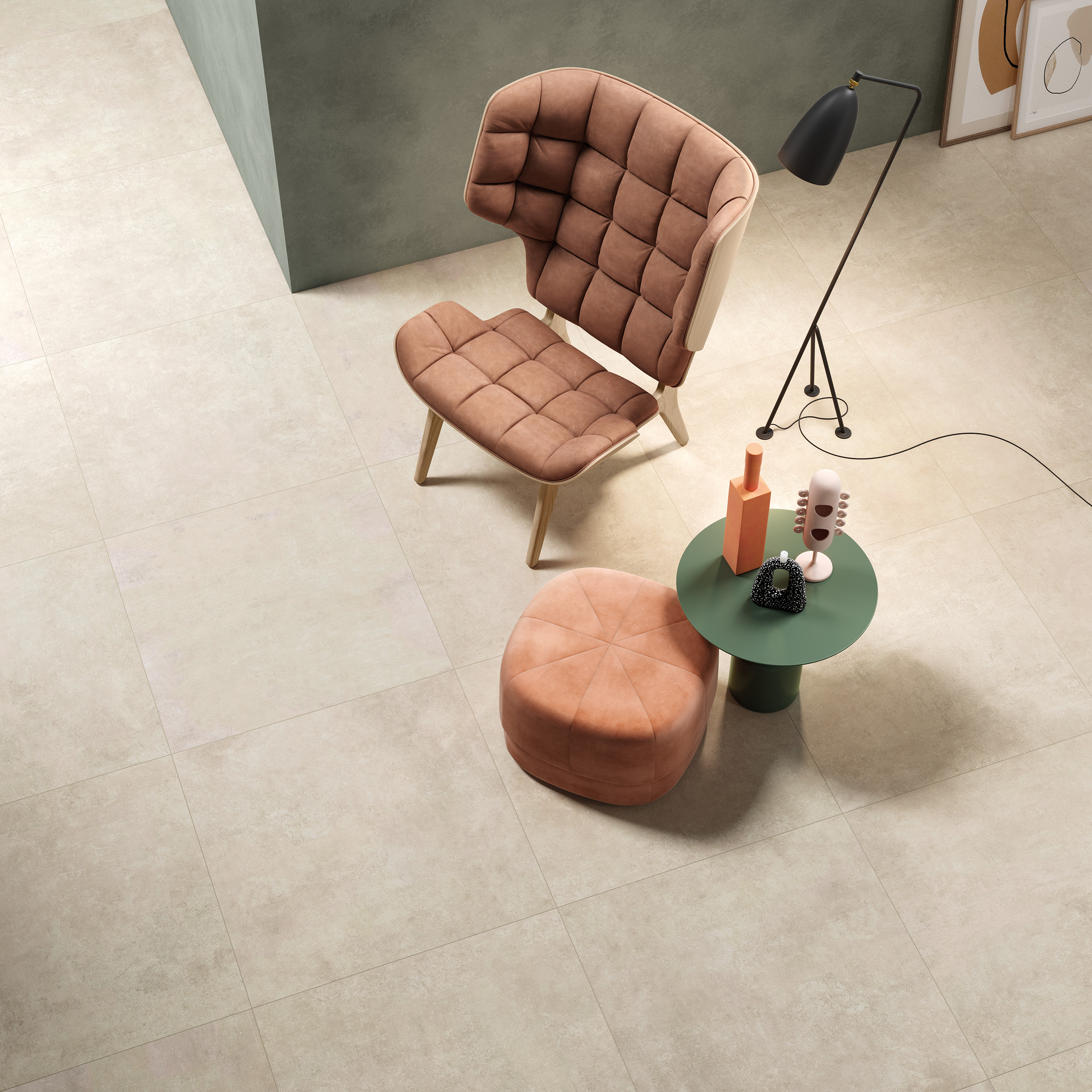Urbanixx Gres Palermo Bodenfliese Betonoptik Beige Matt 30x60 cm rektifiziert R10B
