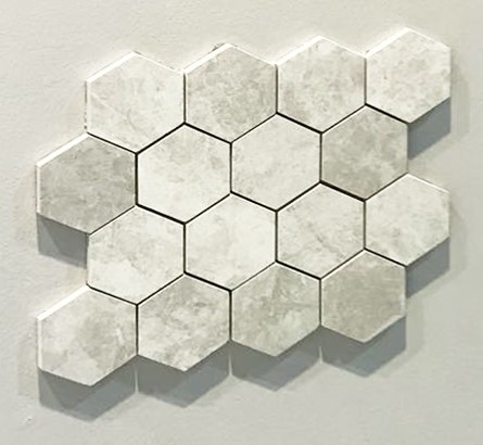 Vanezia Gres Shima Hexagonmosaik Marmoroptik Weiß matt 28,5x33,5 cm R10