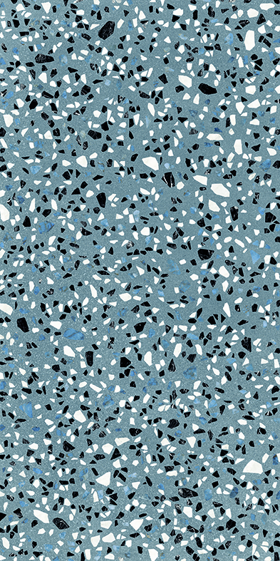 Ergon Medley Classic Bodenfliese Terrazzooptik Blau Matt 30x60 cm rektifiziert R10B