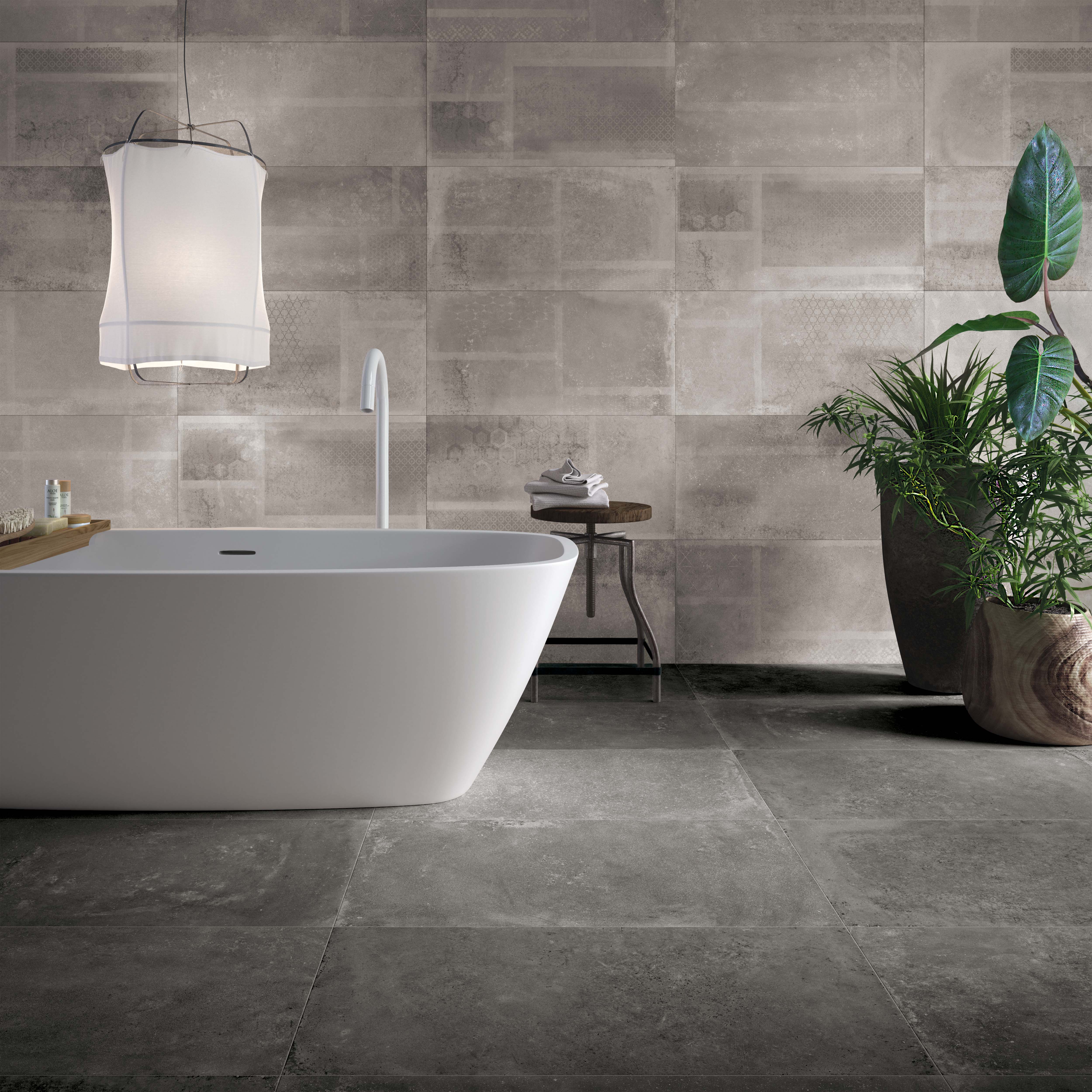 Flaviker Backstage Bodenfliese Betonoptik Indoor Anthrazit Matt 40x80 cm rektifiziert R10B