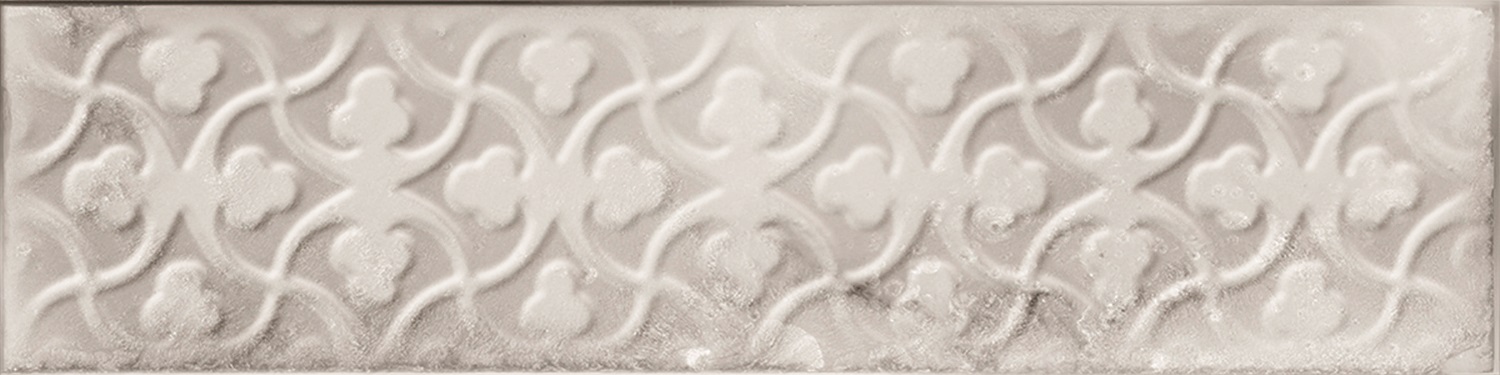 Catalea Gres Nellim Metrofliese Dekor Weiß Glänzend 7,5x30 cm  