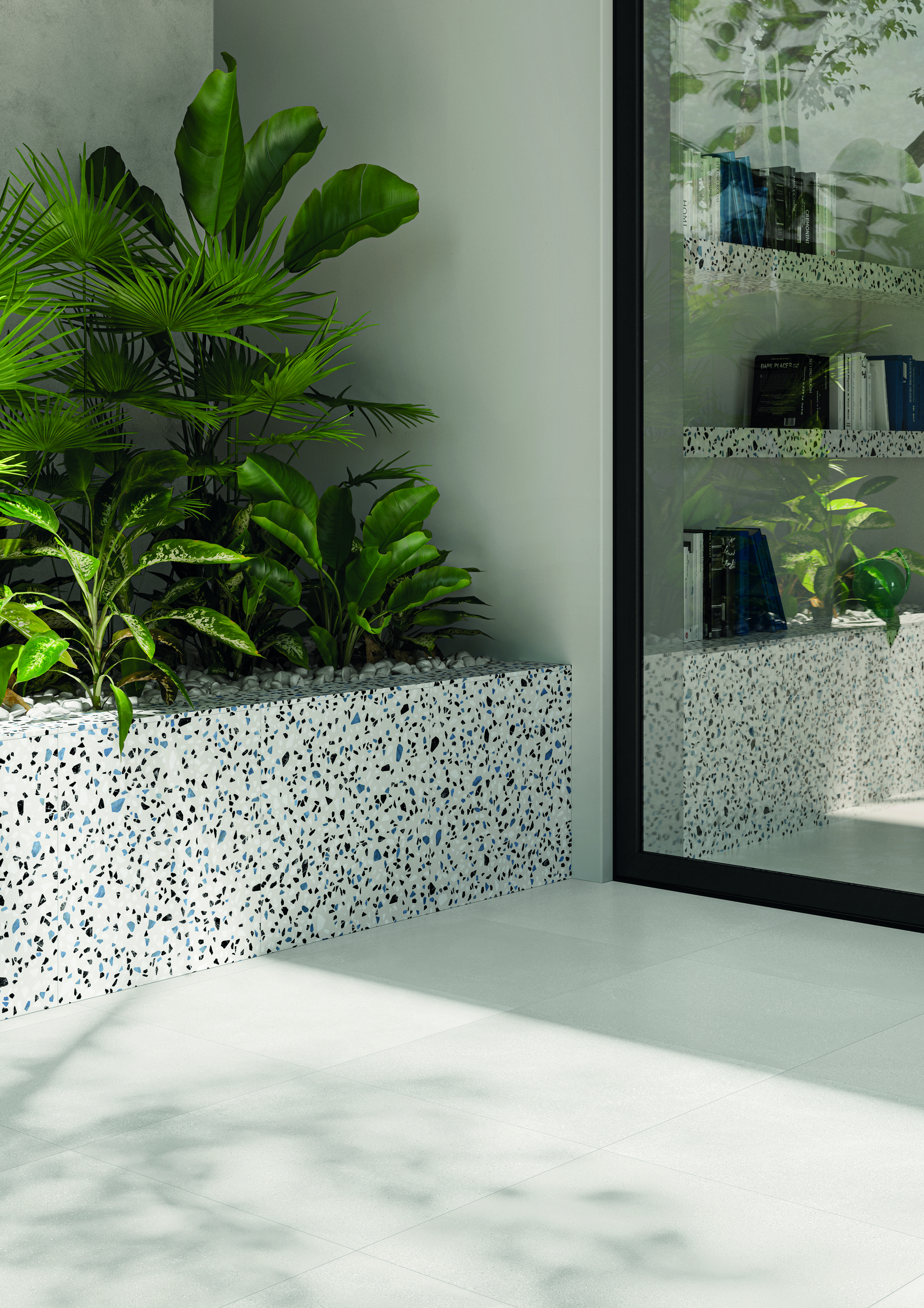 Ergon Medley Bodenfliese Terrazzooptik White Classic matt 90x90 cm rekt. R10B