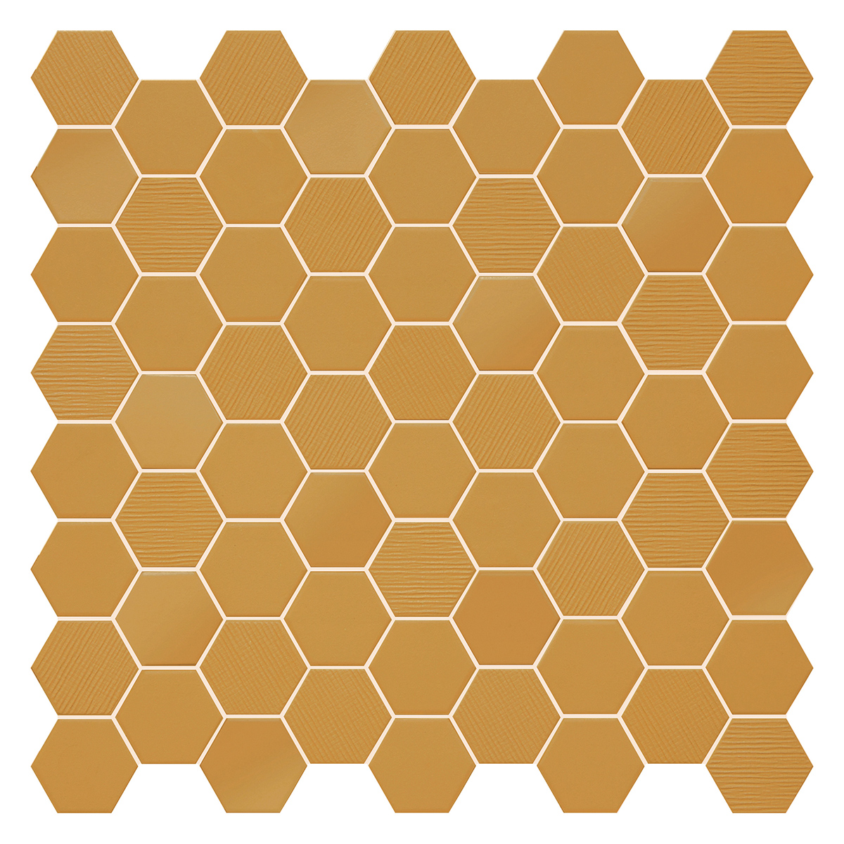 Catalea Gres Tokio Hexagonmosaik Gelb Glänzend Matt 31,6x31,6 cm rektifiziert R10