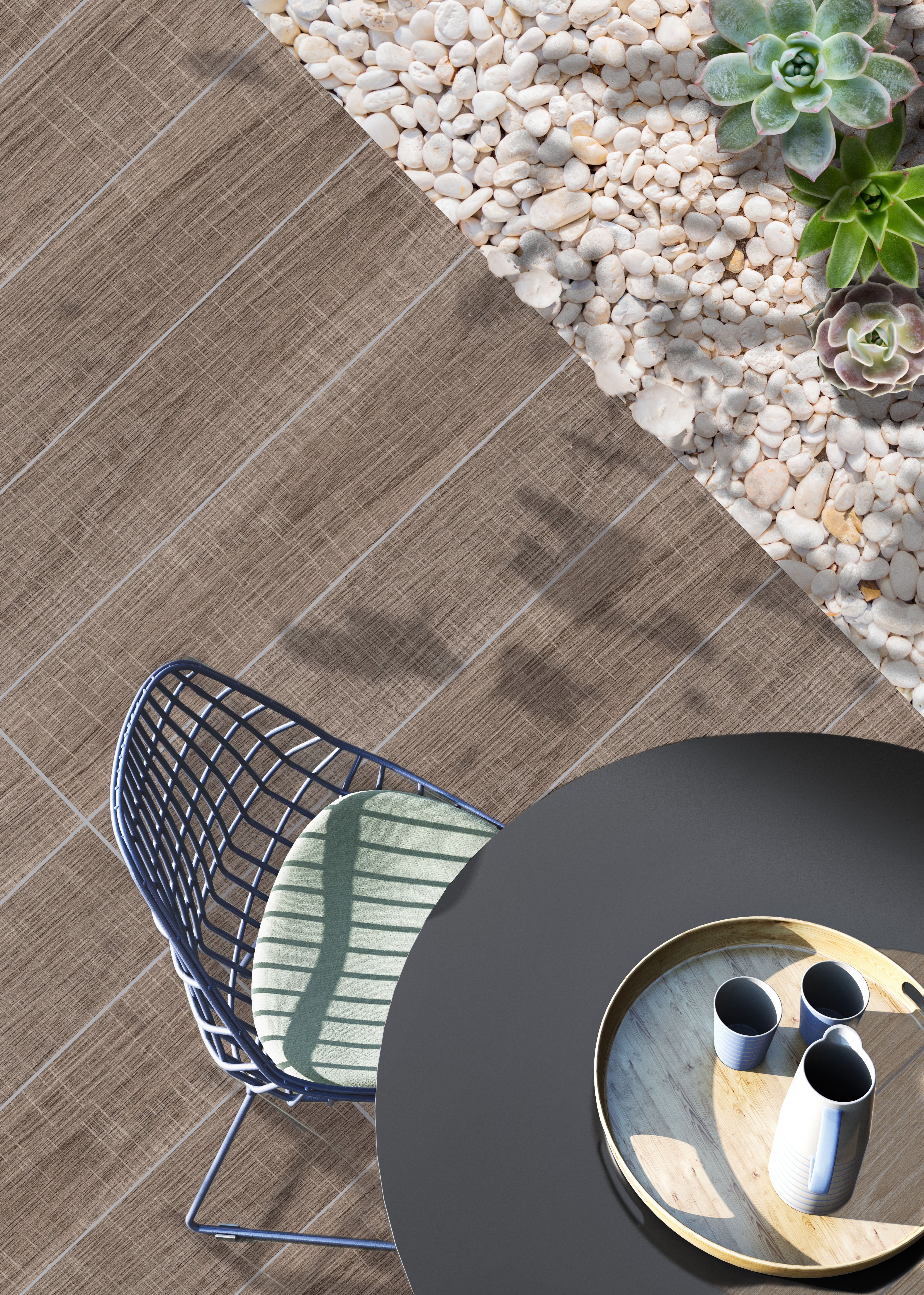 Noem Gres Essential Outdoor Holzoptik taupe natural matt 29,5x120cm rektifiziert R11