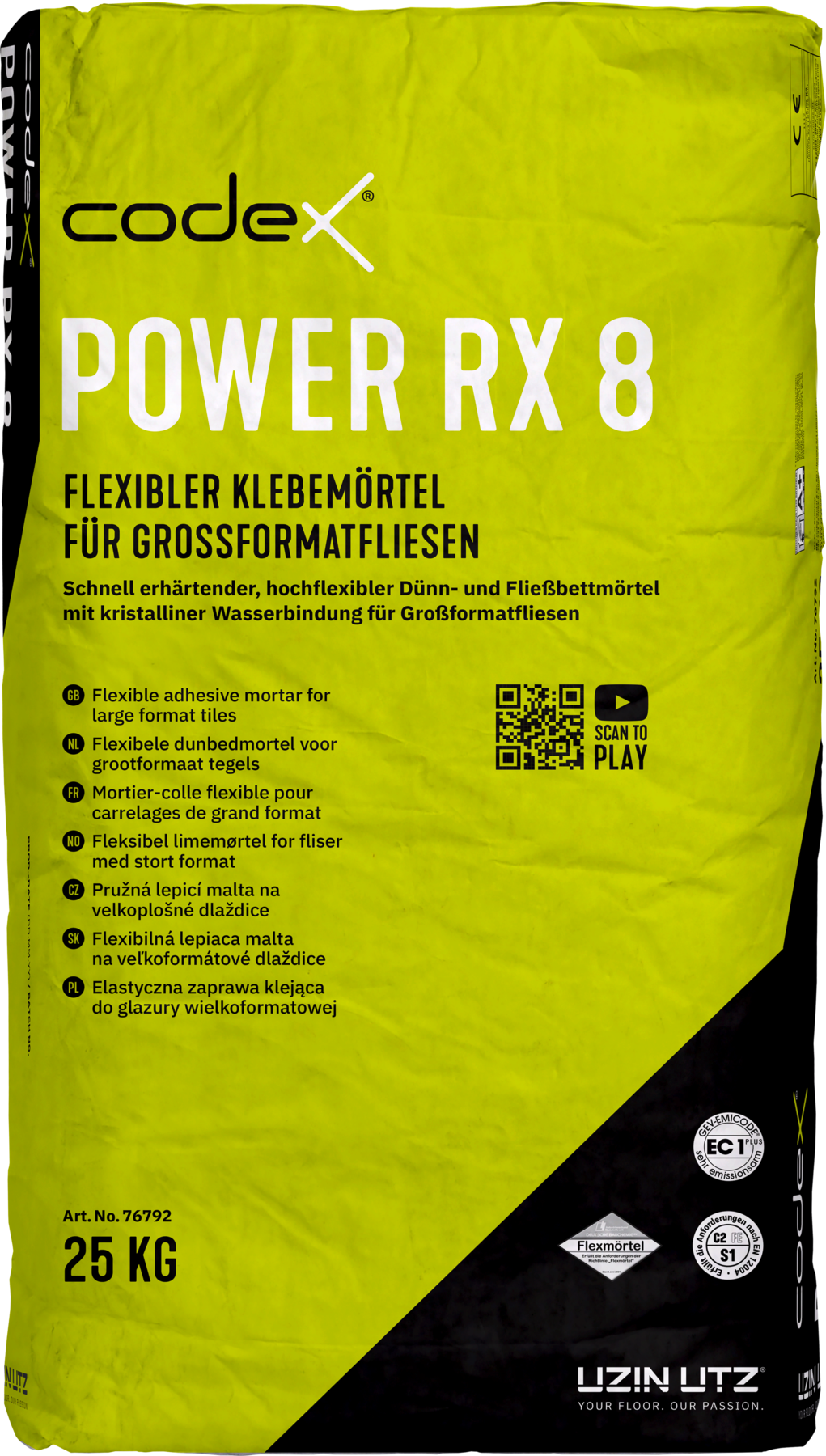 Codex Power RX 8 25 kg Flexibler Klebemörtel für Großformatfliesen