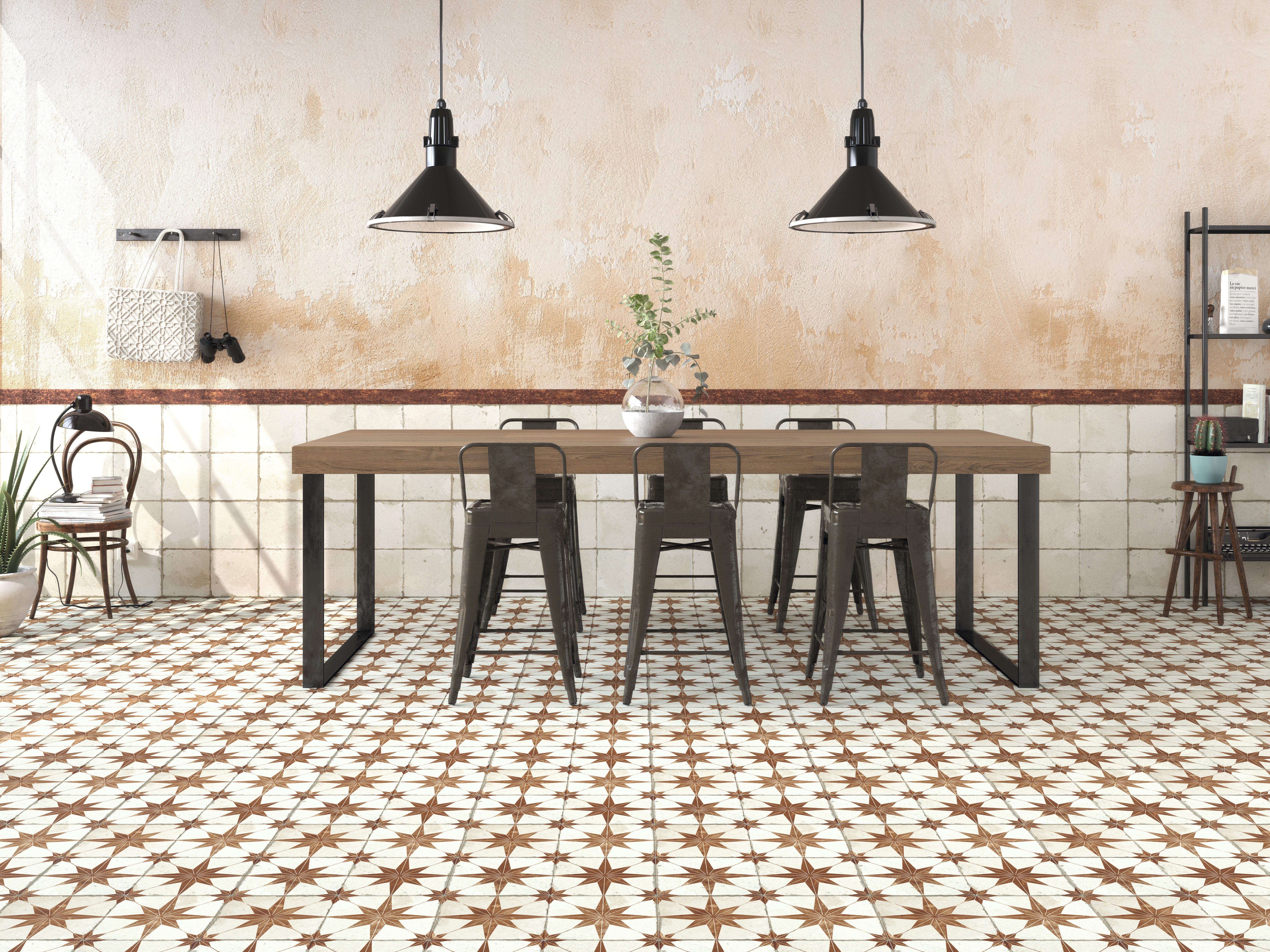 Peronda Star Retrofliese Vintageoptik Rost Matt 45x45 cm R9