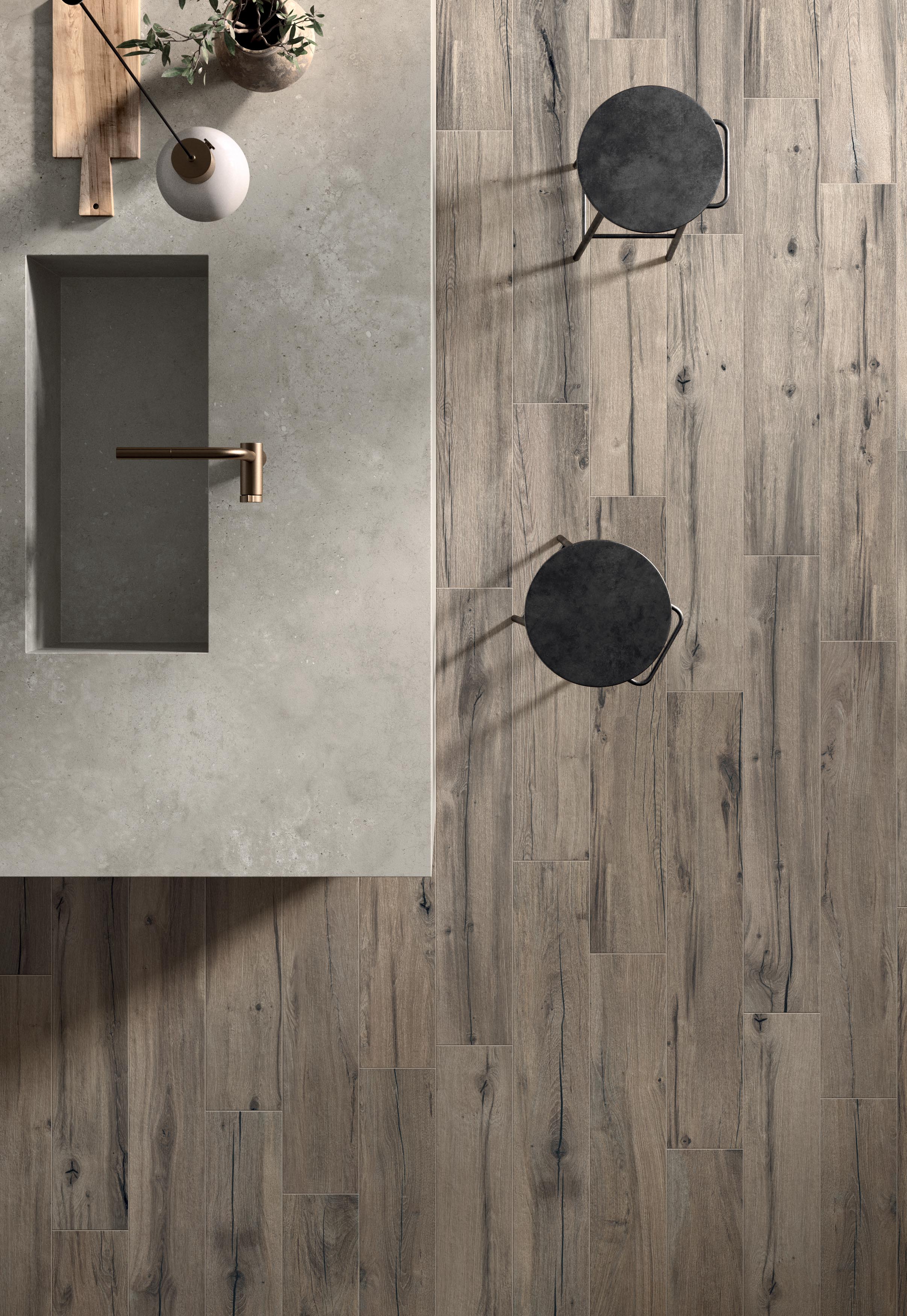 Flaviker Nordik Wood Indoor Bodenfliese Holzoptik Dunkelbraun Matt 20x120 cm rektifiziert R10B