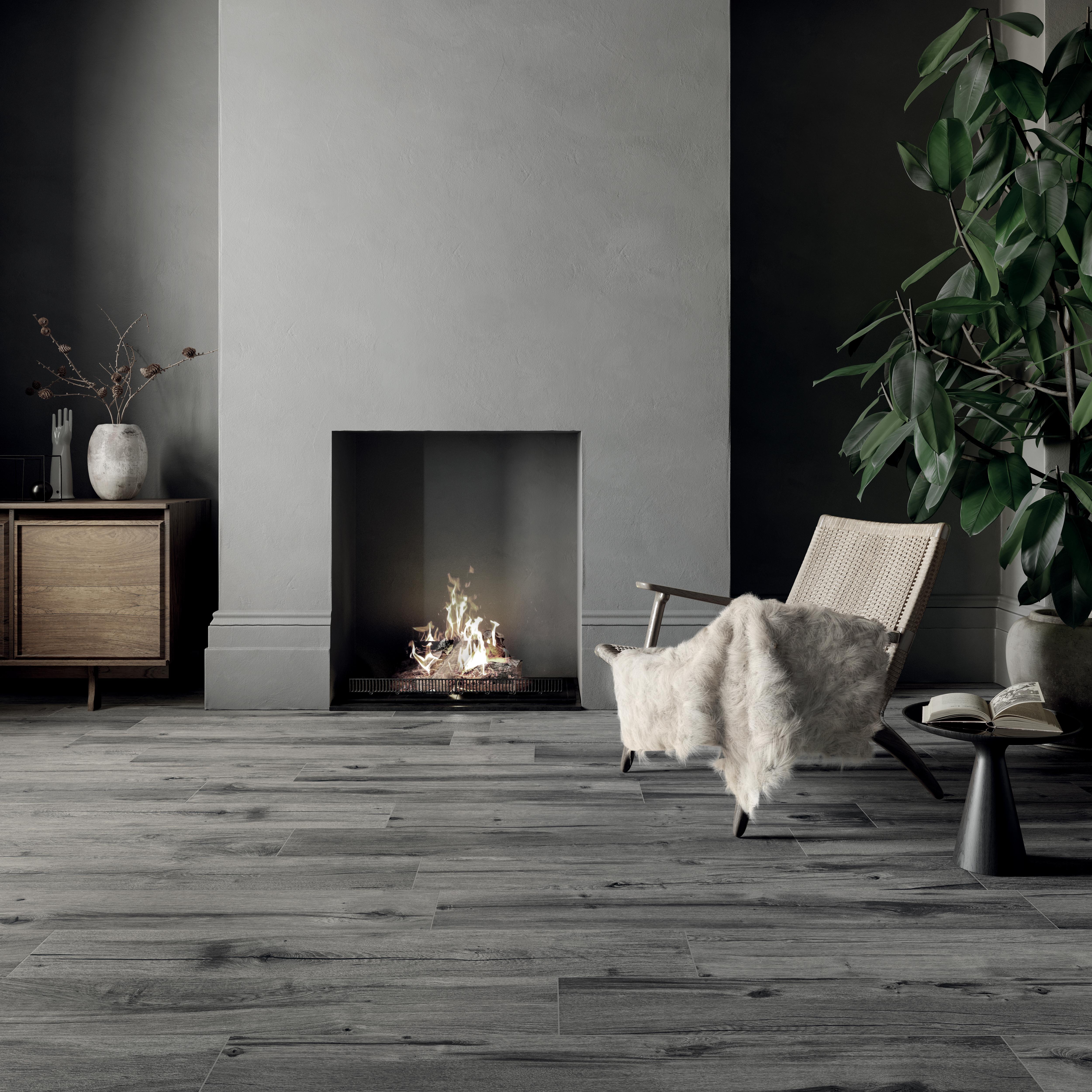 Flaviker Nordik Wood Bodenfliese Outdoor Holzoptik Grau Matt 20x120 cm rektifiziert R11